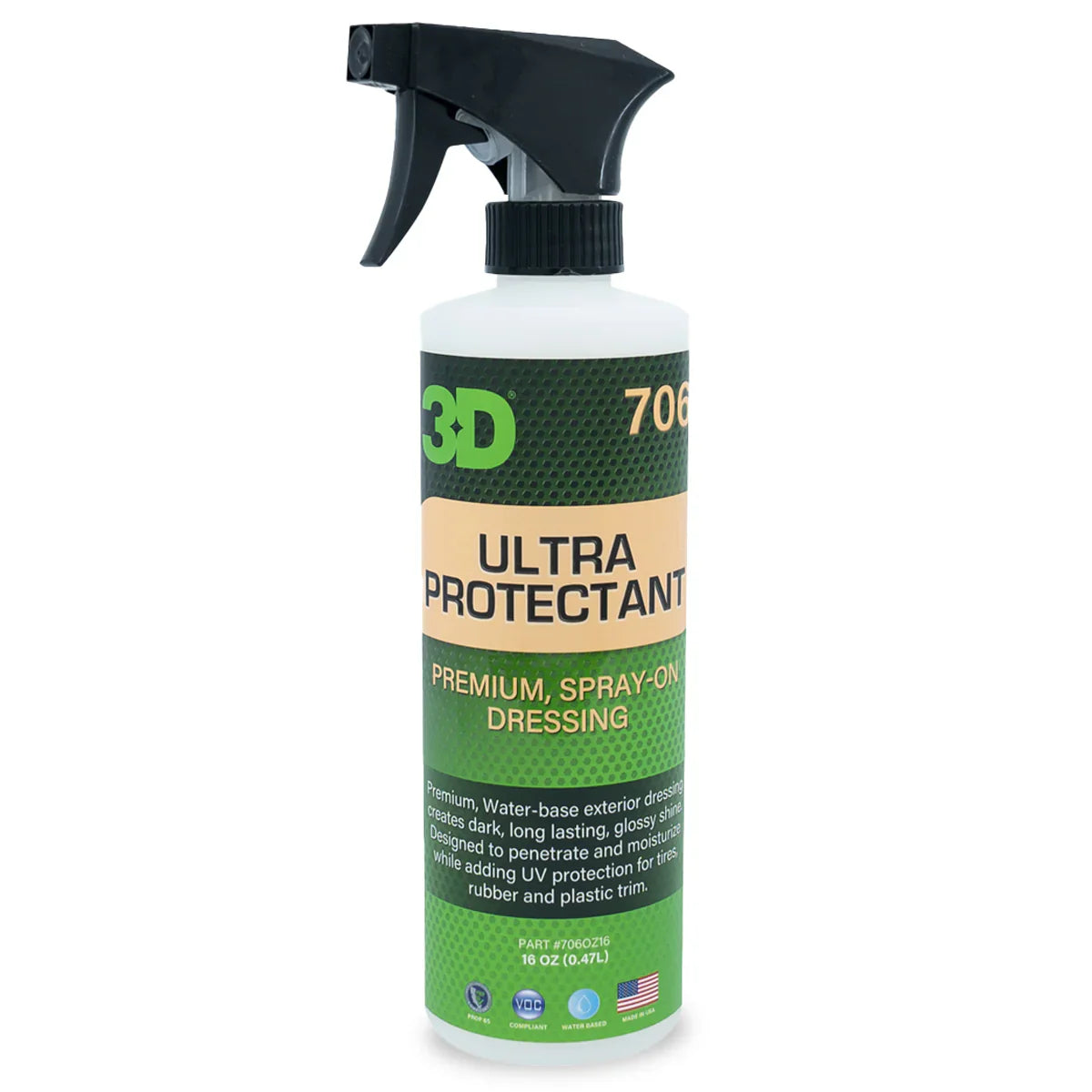3D Car Care 3D ULTRA PROTECTANT PINT in use - professional detailing application