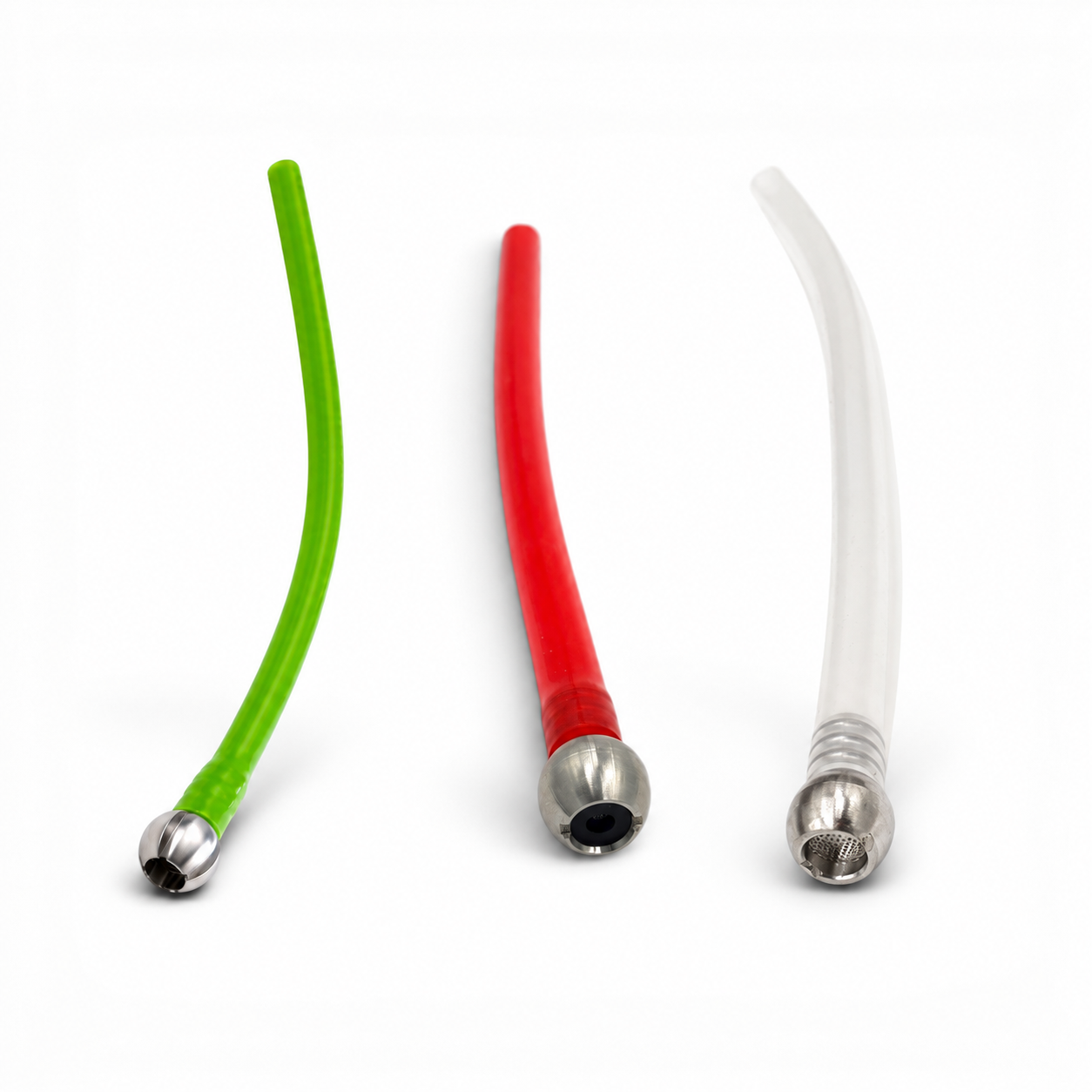 That Detail Shop foam cannon replacement tubes in green, red, and clear with metal filter attachments