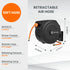 The reel has a strong rewind spring and a smart lock, and is more lightweight than steel reels.