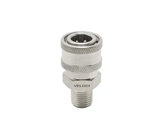 Veloci Stainless Steel Coupler 1/4" MPT