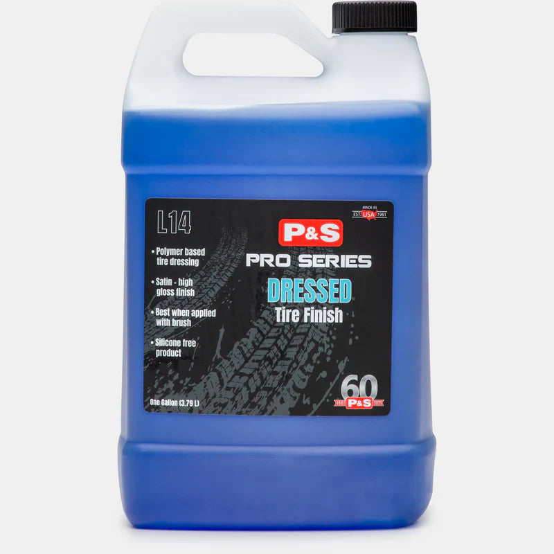 P&S Detailing Products P&S DRESSED TIRE FINISH GALLON in use - professional detailing application