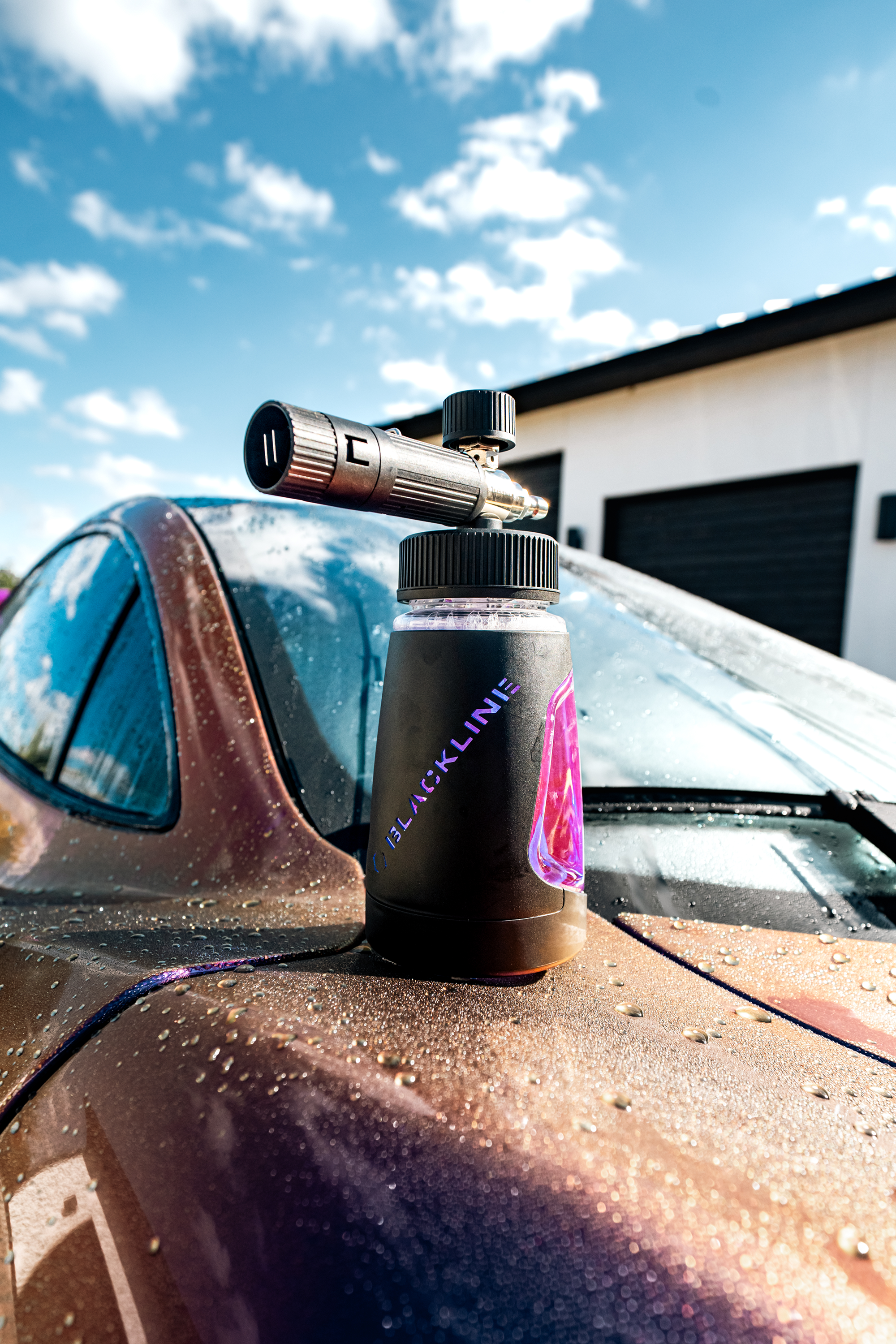 Blackline Car Care BLACKLINE® ULTRA SERIES FOAM CANNON in use - professional detailing application