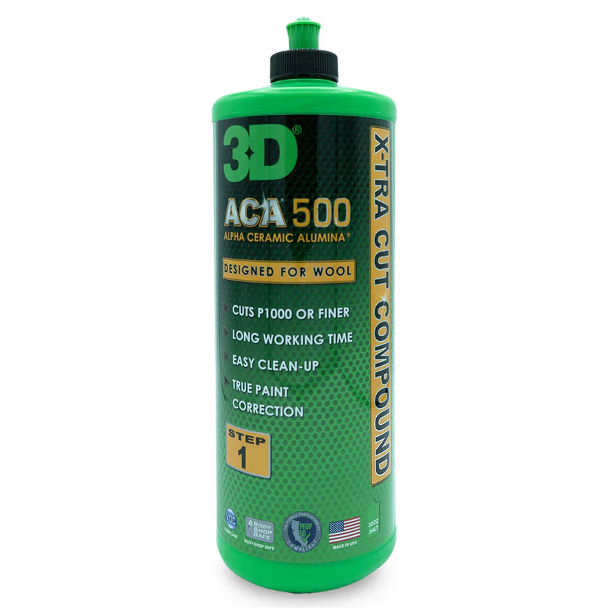 3D Car Care 3D 500 ACA X-TRA CUT COMPOUND QUART in use - professional detailing application