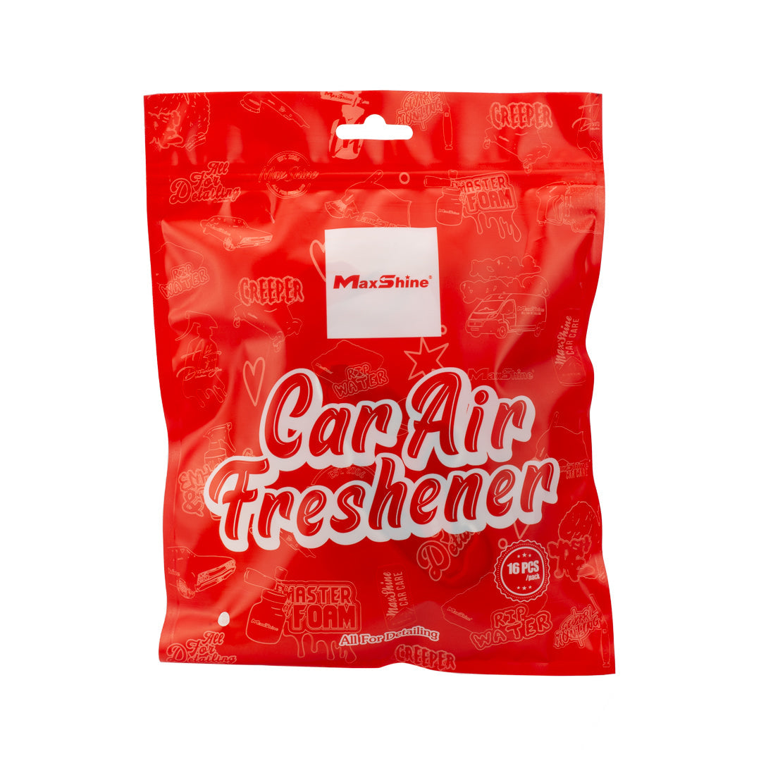 Maxshine Air Freshener Pack – 16pcs/pack 16 Unique Maxshine Designs 2 – 4 Weeks Fragrance Life Vivid Colors Multiple Fragrances