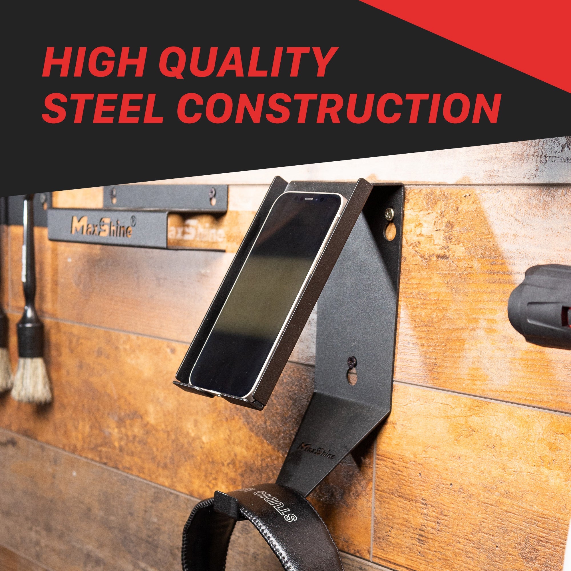 Wall Mount Phone Holder and Headphone Rack Wall Mount Phone Holder and Headphone Rack is a convenient and stylish solution to keep your phone and headphones