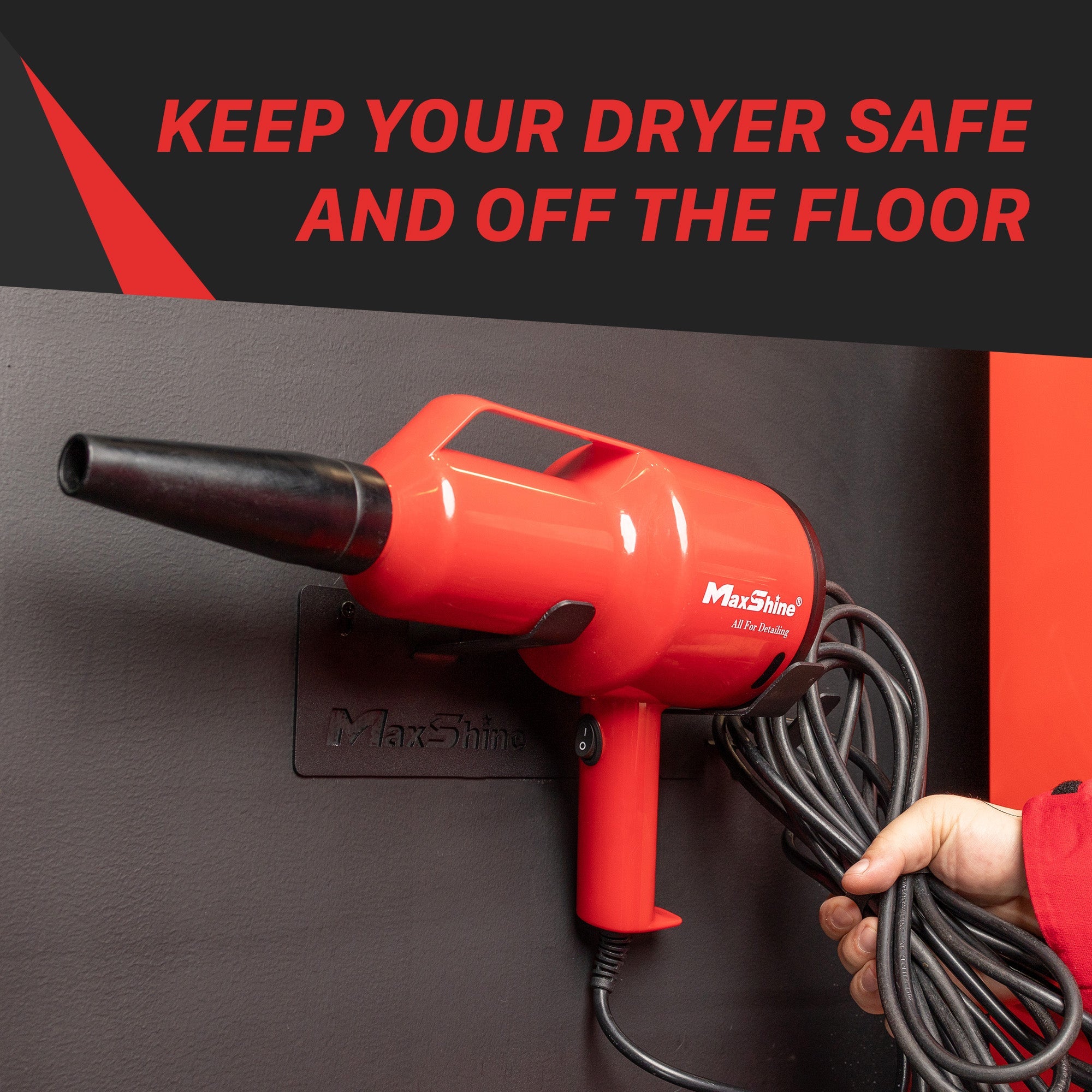 Car Dryer Holder Ultimate Car Dryer Storage Solution This car dryer holder is designed to safely store your car dryer and keep your cords organized. It is made