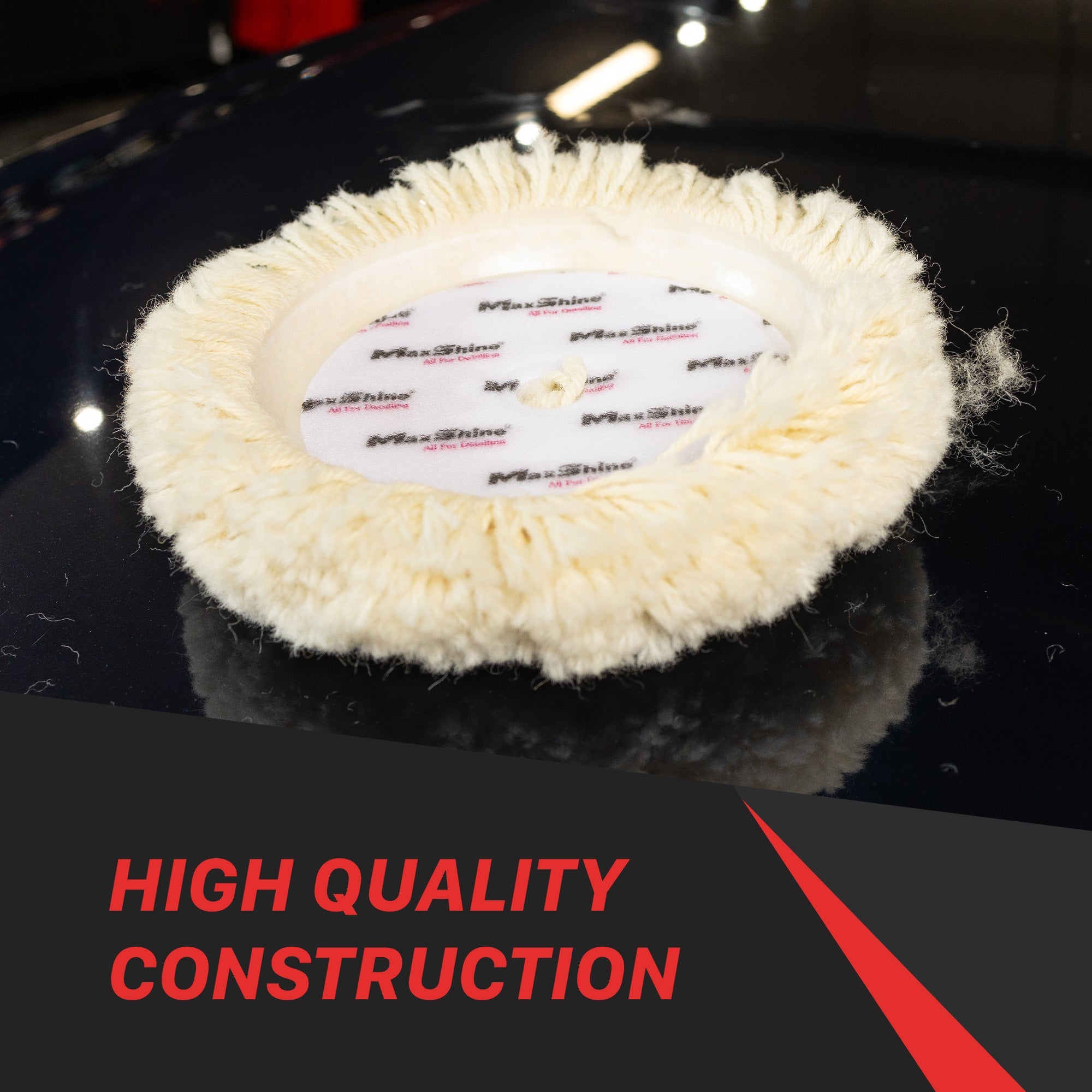 Wool Buffing Pads 9in Pads for Rotary Polisher Rotary Wool Buffing Pads are constructed from 100% Australian wool which effortlessly tackle heavy swirling