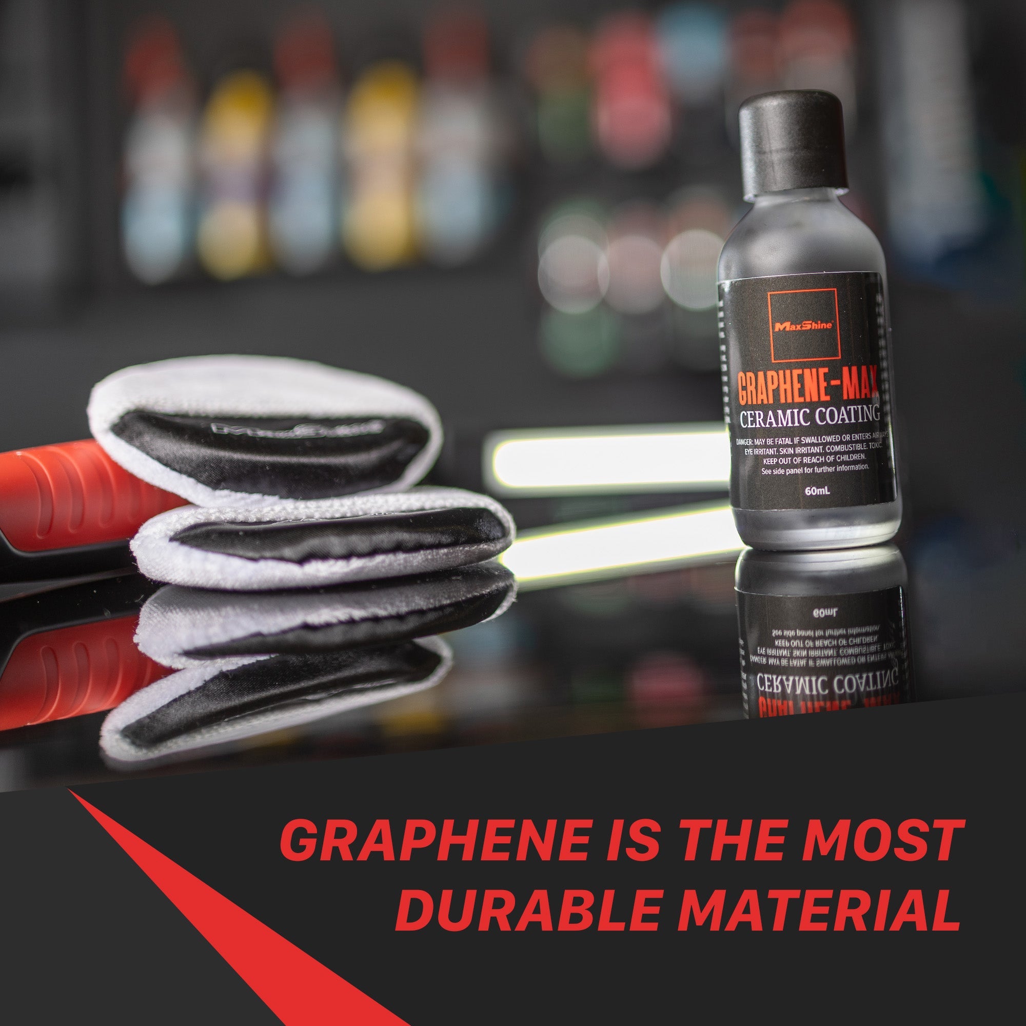 Graphene-Max Ceramic Car Coating Graphene-Max Ceramic Car Coating is an upgraded formula that combines ceramic and graphene for superior protection and shine .