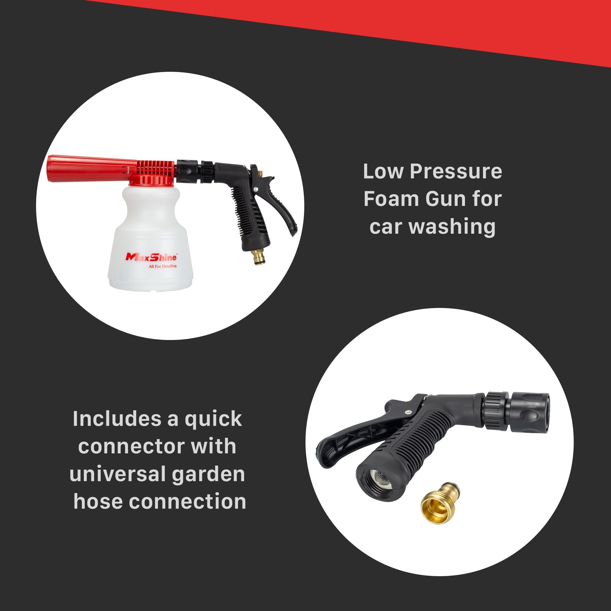 Foam Gun Low Pressure Garden Hose Car Wash The Low Pressure Car Wash Foam Gun is a handy car wash tool that produces thick, foamy suds for a safe and effective