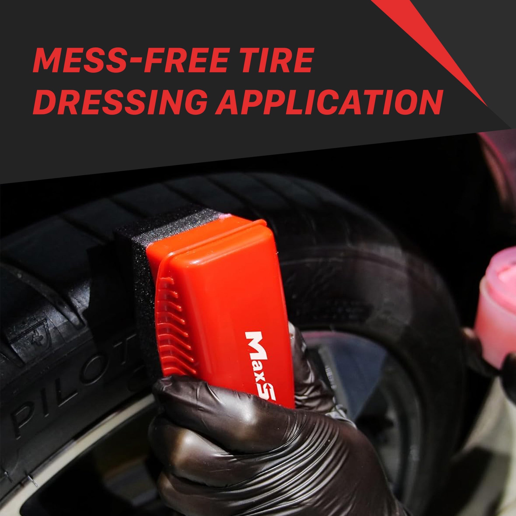 Maxshine Tire Dressing Applicator Clean Wheel Foam Pad- Curved