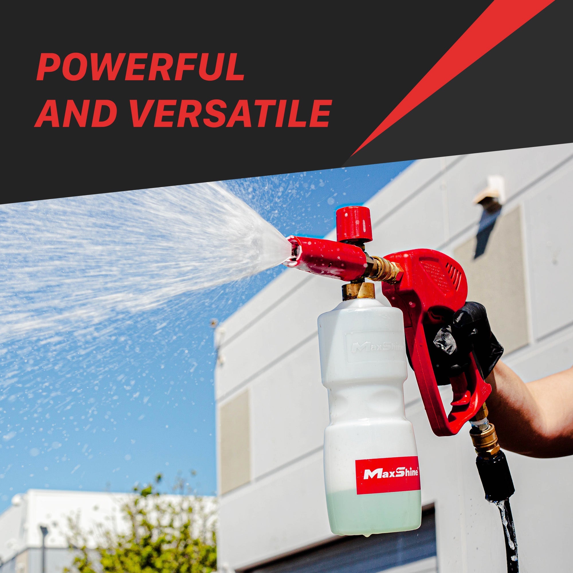 Foam Wash Cannon Thick Cleansing Snow Foam MaxShine Snow Foam Wash Cannon achieves a safe and swirl-free car wash! This top-of-the-line foam cannon dispenses