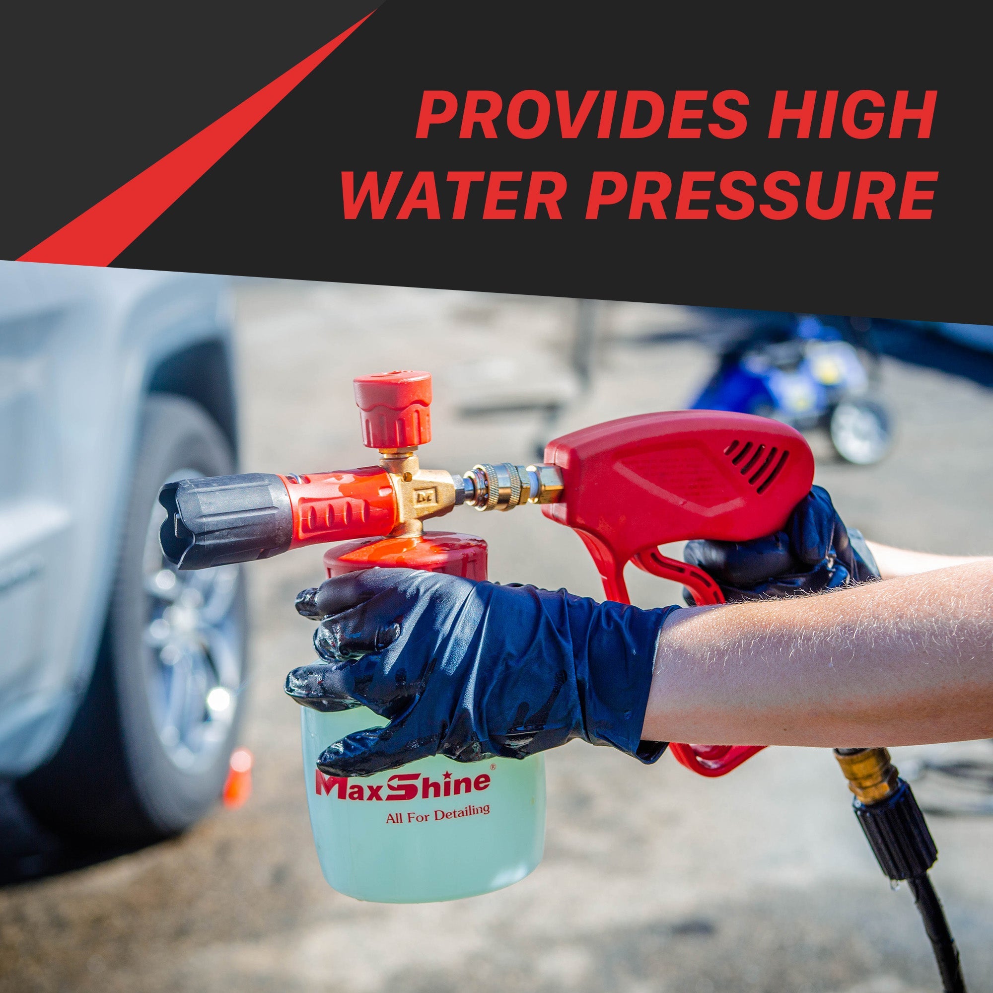 A New Maxshine Snow Master Foam Lance The Car Wash Foam Cannon by Maxshine cleans with concentrated cleaners. Gentle car wash foam is the MAXSHINE Foam Cannon