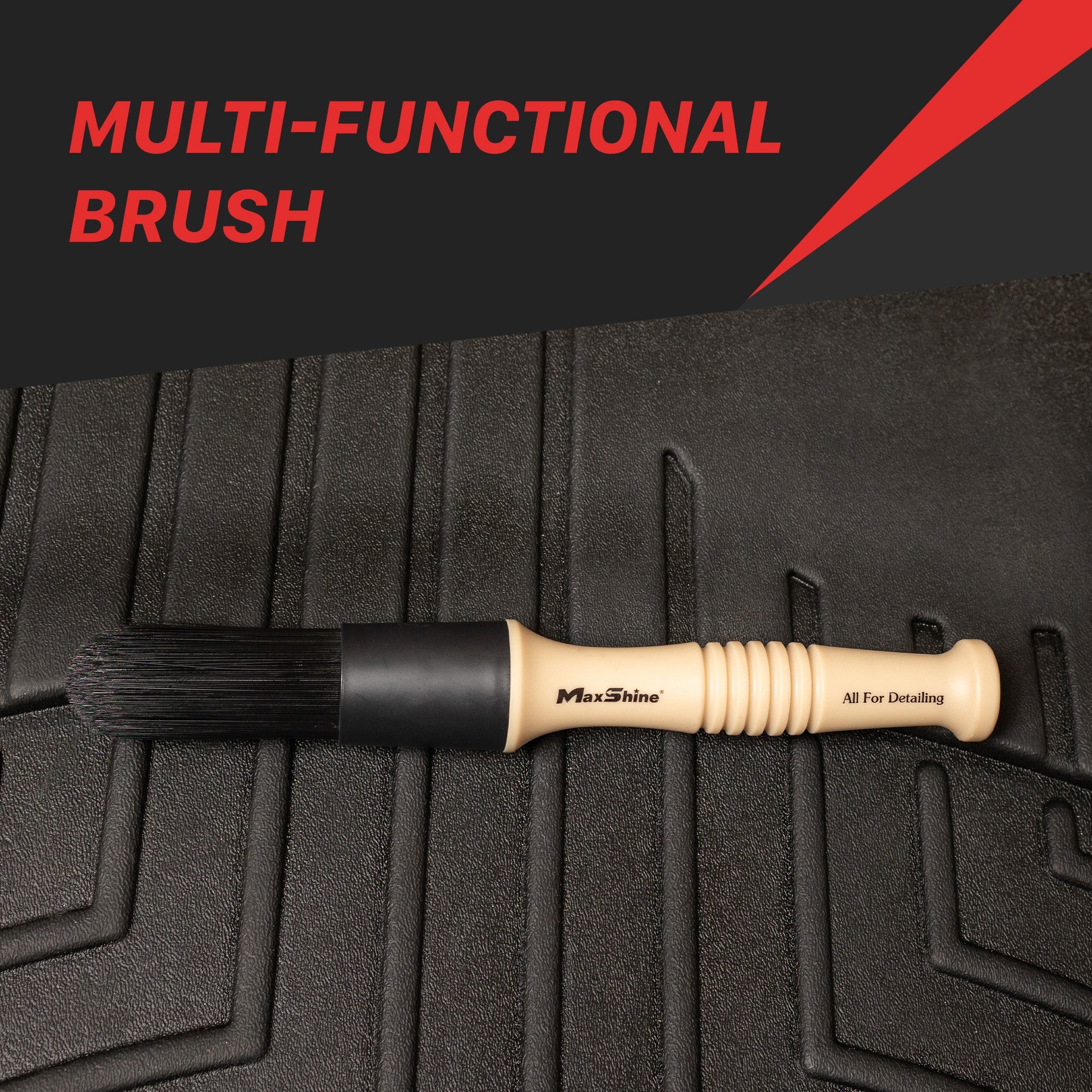 Maxshine Car Wheel and Tire Brush | Premium Exterior Detailing Brush product closeup - auto detailing equipment