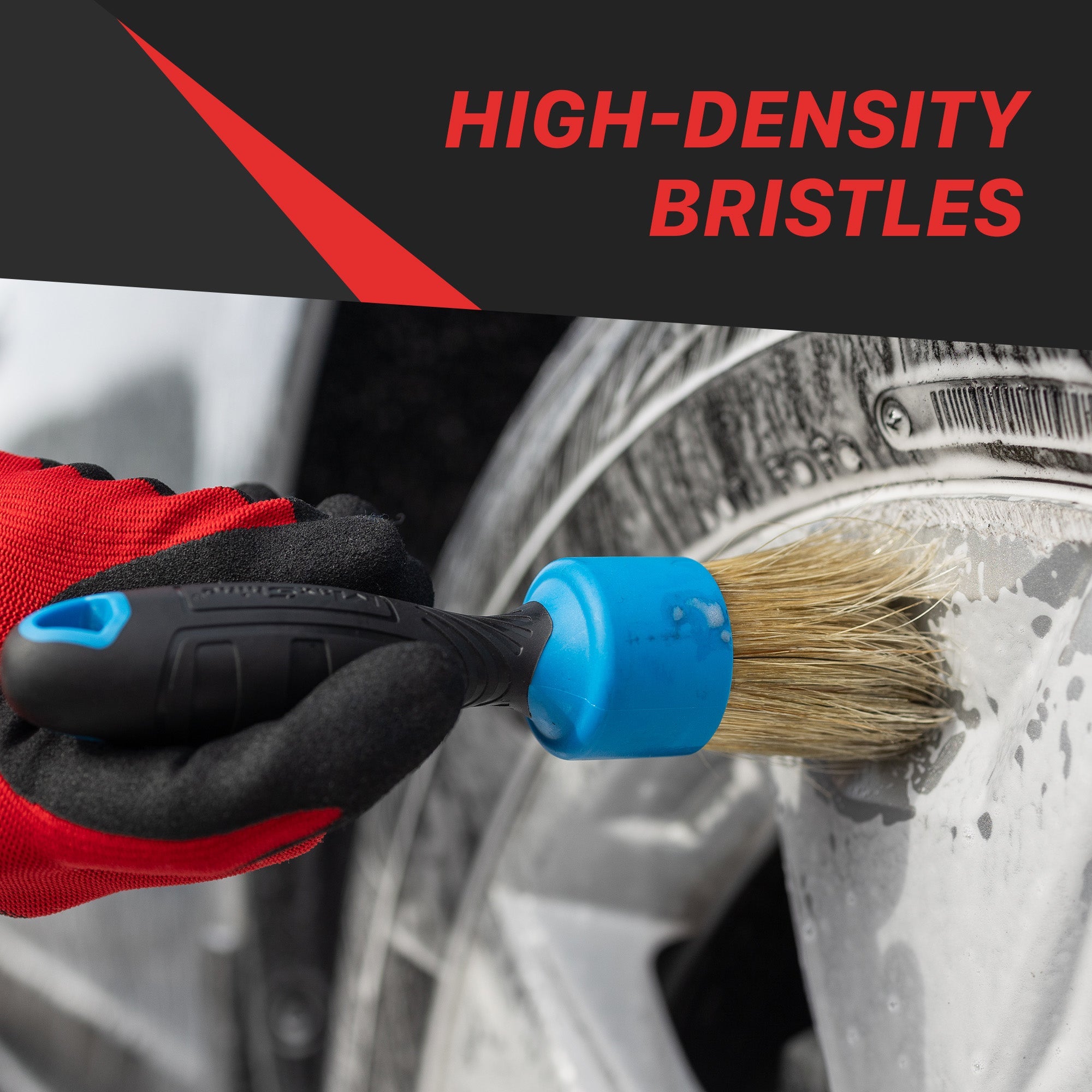 Stubby Brush For Car Detailing The stubby brush for car detailing maximizes user comfort with its textured stubby handle and ergonomic grip. It further