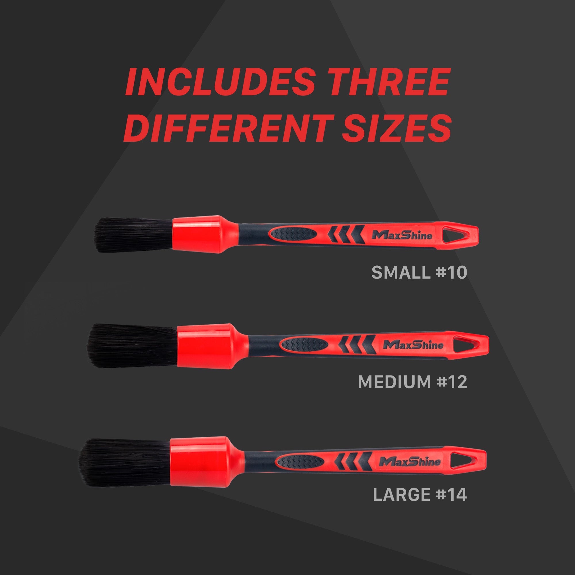 Detailing Brush Set - 3 Sizes The detailing brush set, made of soft and high-density PET bristles, works well on any car surface, especially in tight and
