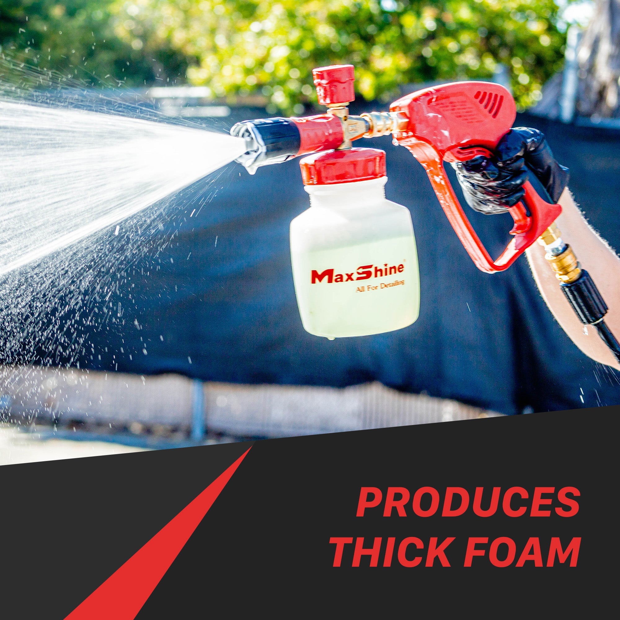 A New Maxshine Snow Master Foam Lance The Car Wash Foam Cannon by Maxshine cleans with concentrated cleaners. Gentle car wash foam is the MAXSHINE Foam Cannon