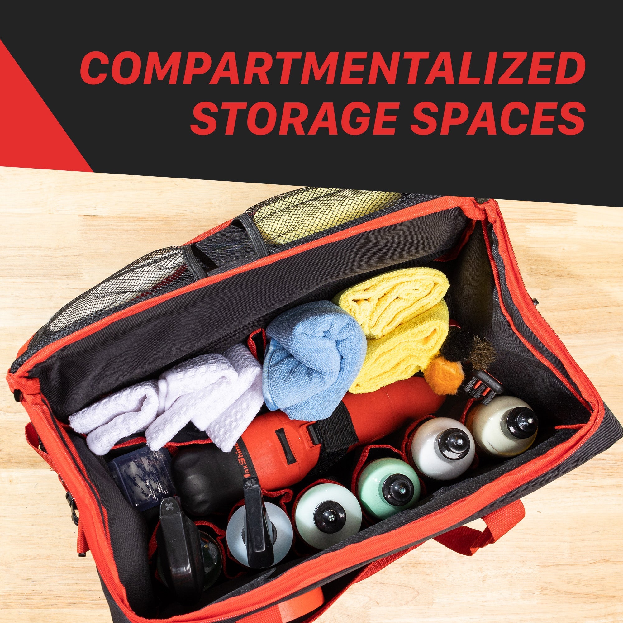 Small Tool Bag - Durable 1680D Oxford Fabric MaxShine's Small Tool Bag keeps your car care essentials organized and portable. Made from durable fabric, it