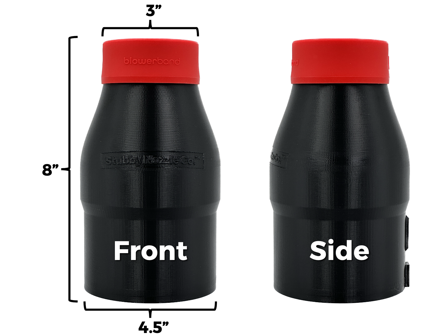 Stubby Nozzle Co. STUBBY® Car Drying Nozzle for Milwaukee M18 FUEL Gen I & II Single Battery Leaf Blowers (2724-20 & 2728-20) product closeup - auto detailing equipment