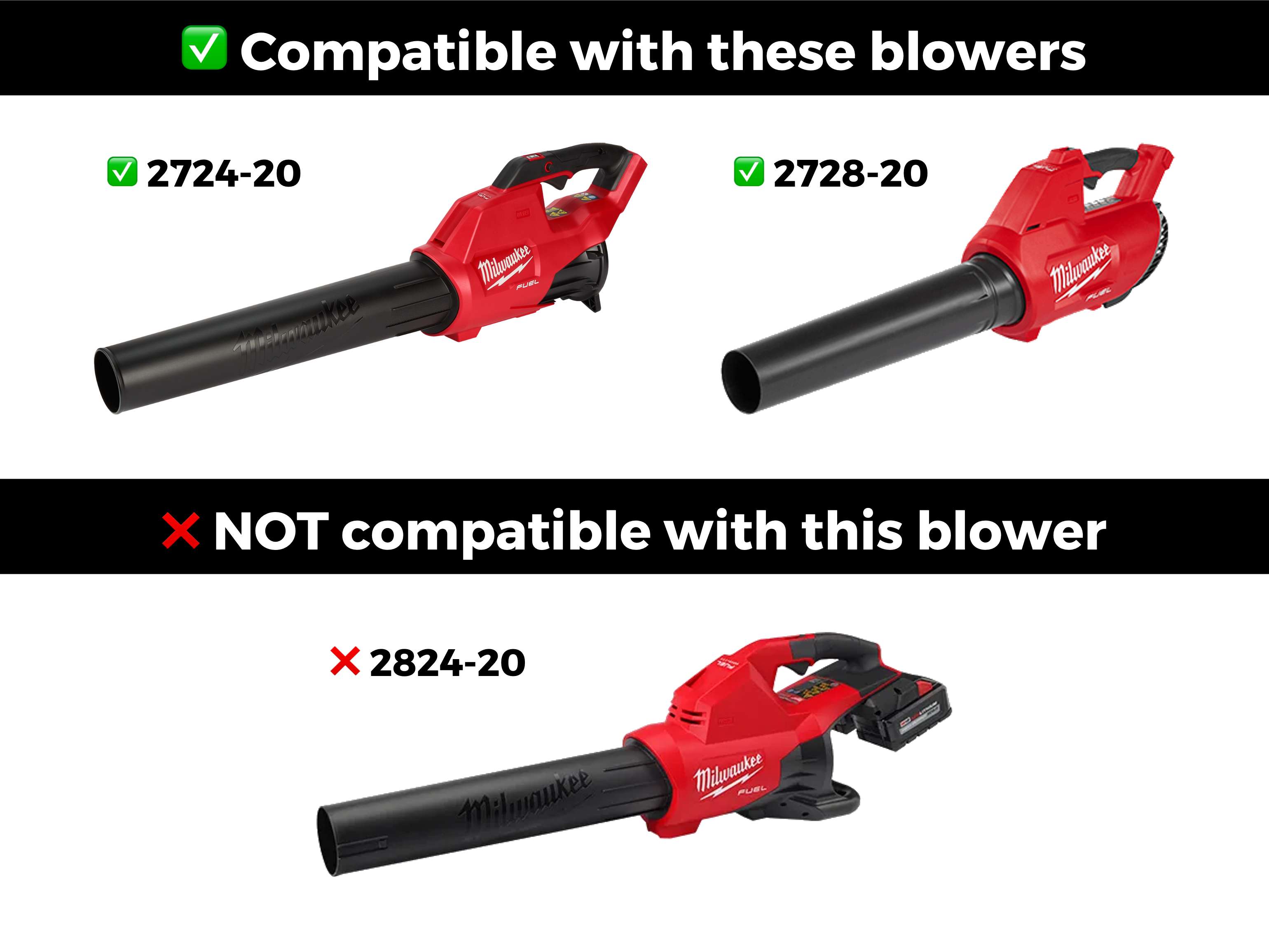 Stubby Nozzle Co. STUBBY® Car Drying Nozzle for Milwaukee M18 FUEL Gen I & II Single Battery Leaf Blowers (2724-20 & 2728-20) - detail shot 4