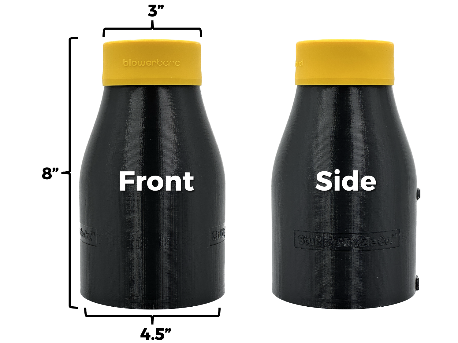 Stubby Nozzle Co. STUBBY® Car Drying Nozzle for DEWALT 20V MAX XR Leaf Blower (DCBL722B) product closeup - auto detailing equipment