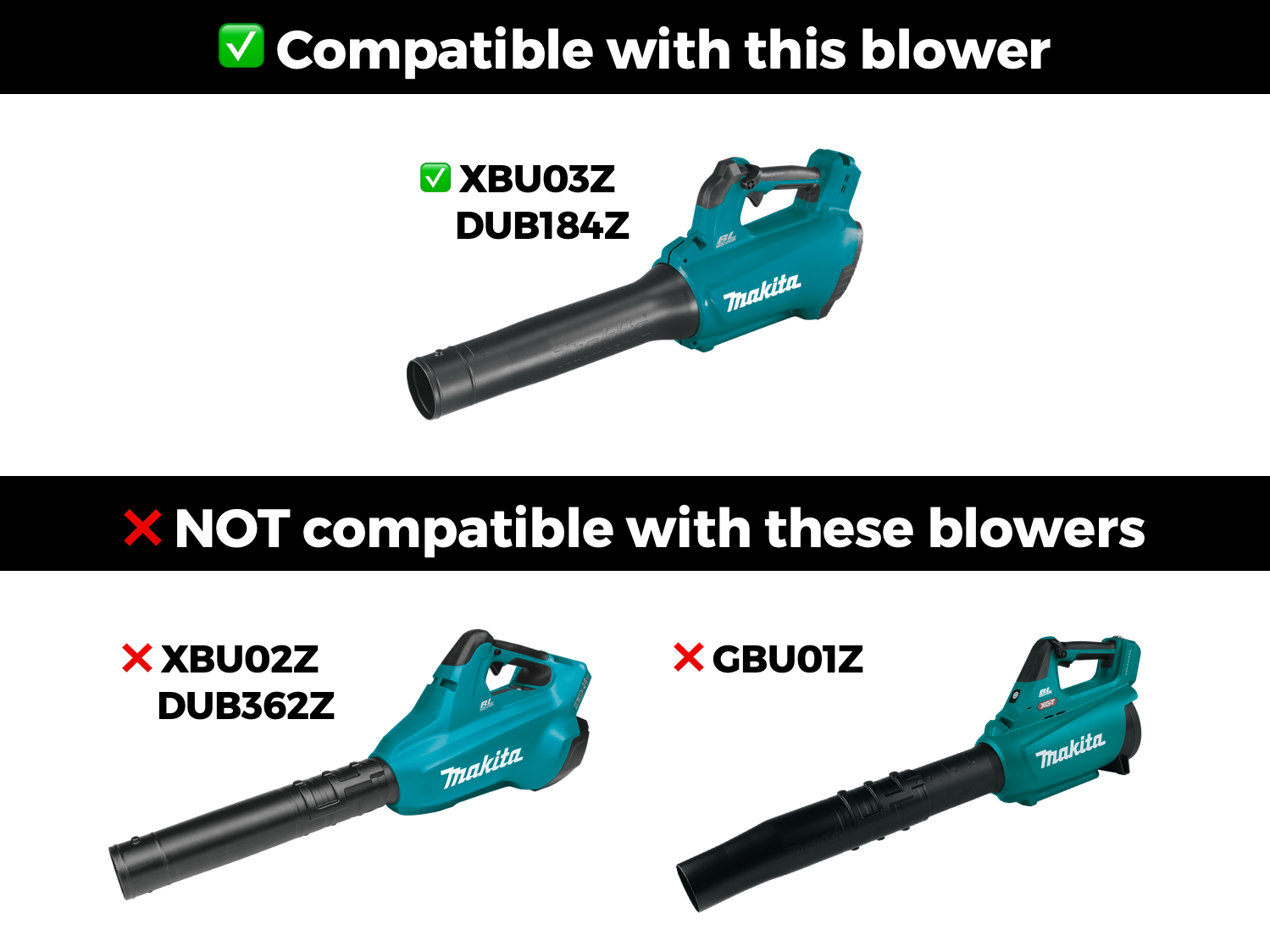Stubby Nozzle Co. STUBBY® Car Drying Nozzle for Makita 18V LXT Leaf Blower (XBU03Z & DUB184Z) - detail shot 4