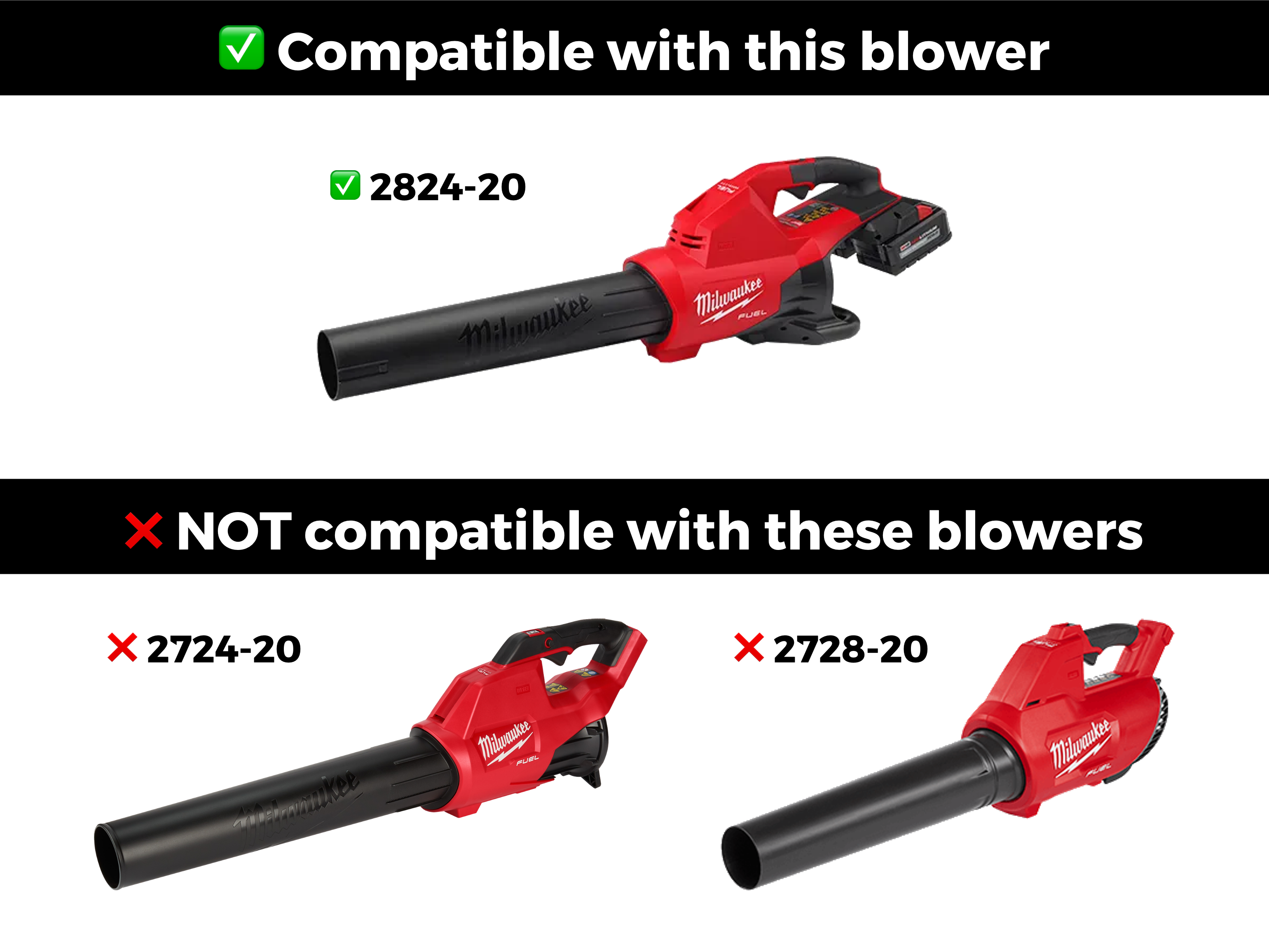 Stubby Nozzle Co. STUBBY® Car Drying Nozzle for Milwaukee M18 FUEL Dual Battery Leaf Blower (2824-20) - detail shot 4