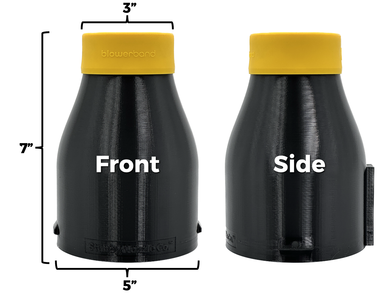 Stubby Nozzle Co. STUBBY® Car Drying Nozzle for DEWALT 60V MAX Leaf Blowers (DCBL772B & DCBL777B) product closeup - auto detailing equipment