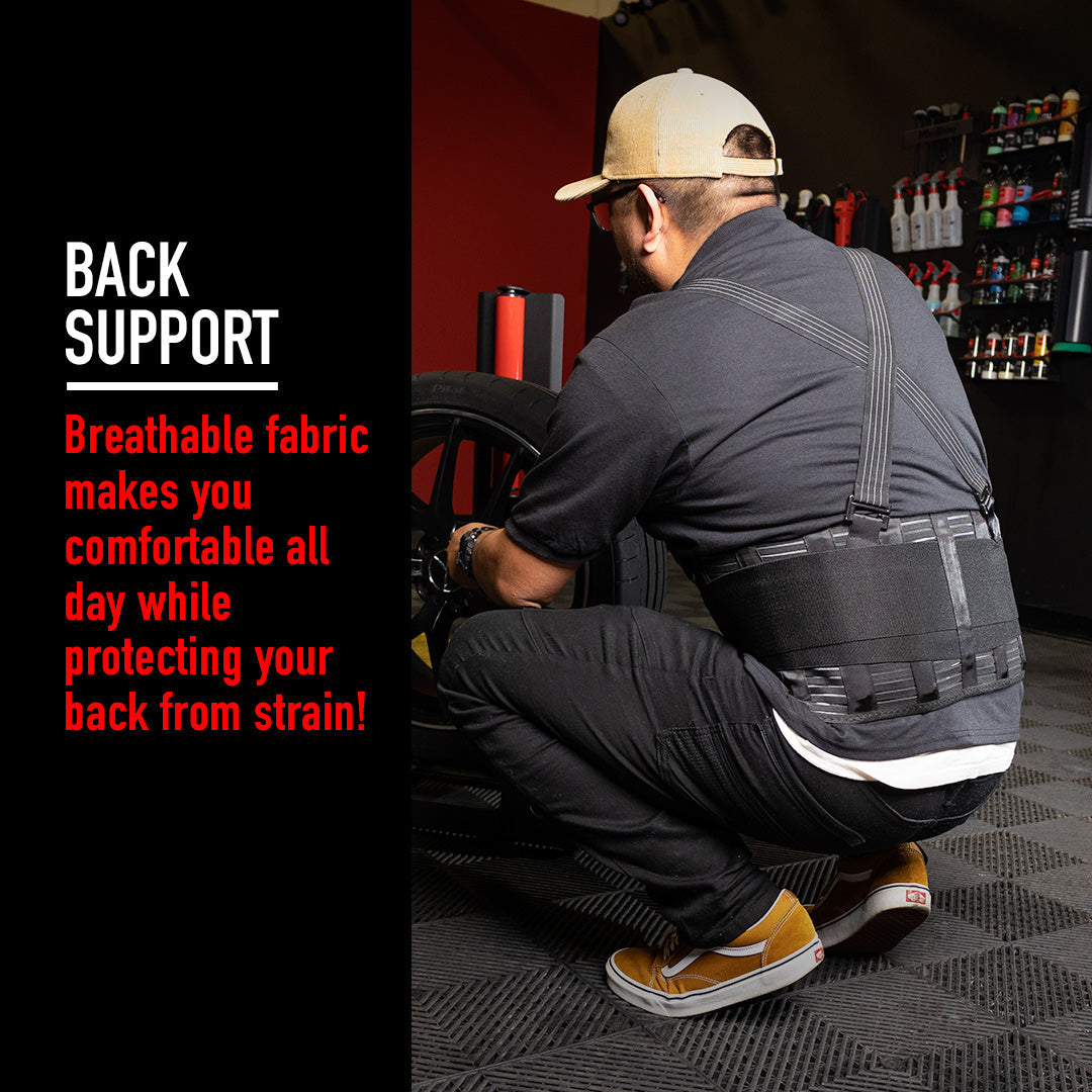 Back Brace For Car Detailing MaxShine's Back Brace maximizes your detailing comfort and minimizes pain and strain. This supportive accessory is crafted from