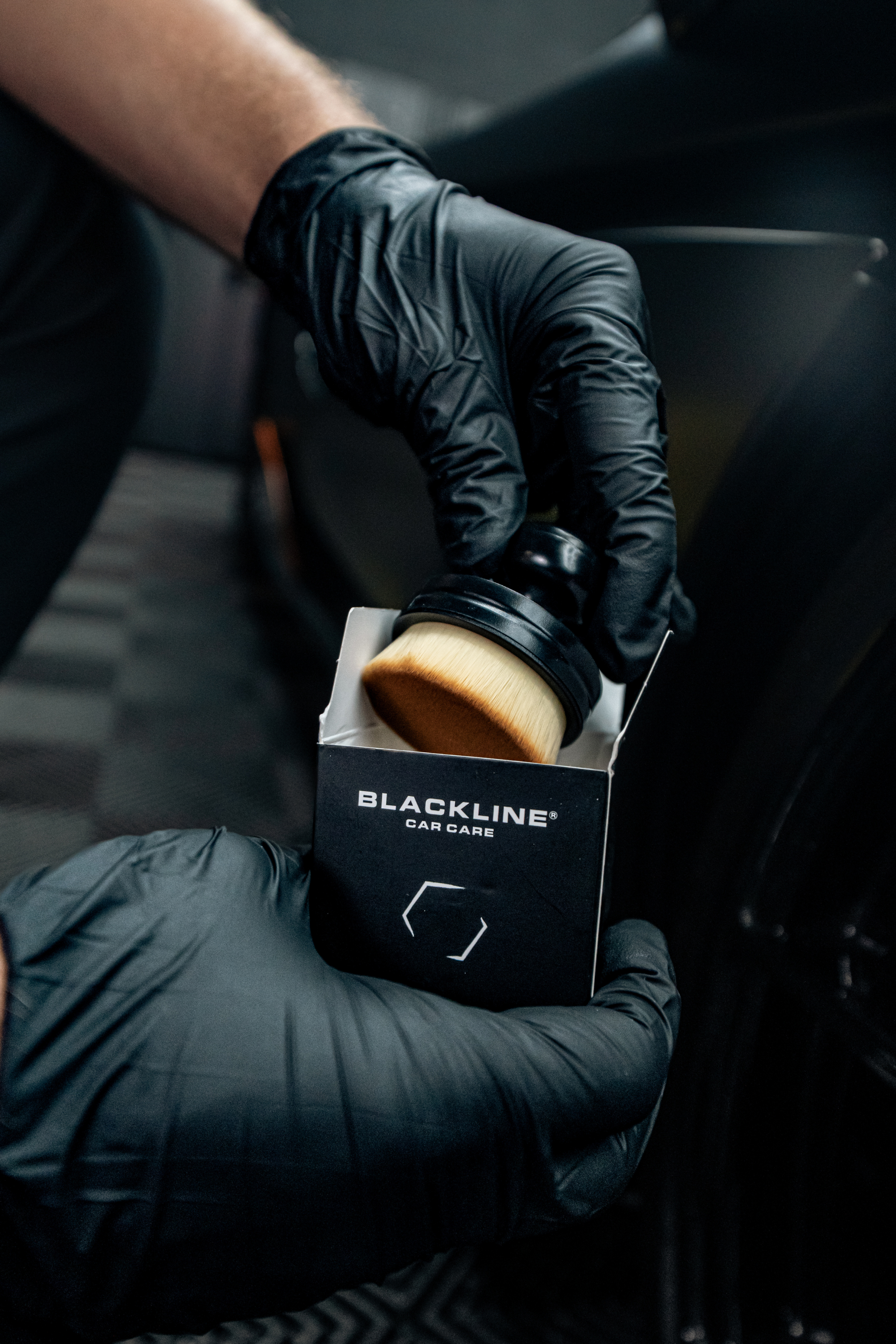 Blackline Car Care BLACKLINE® TIRE APPLICATOR BRUSH product closeup - auto detailing equipment