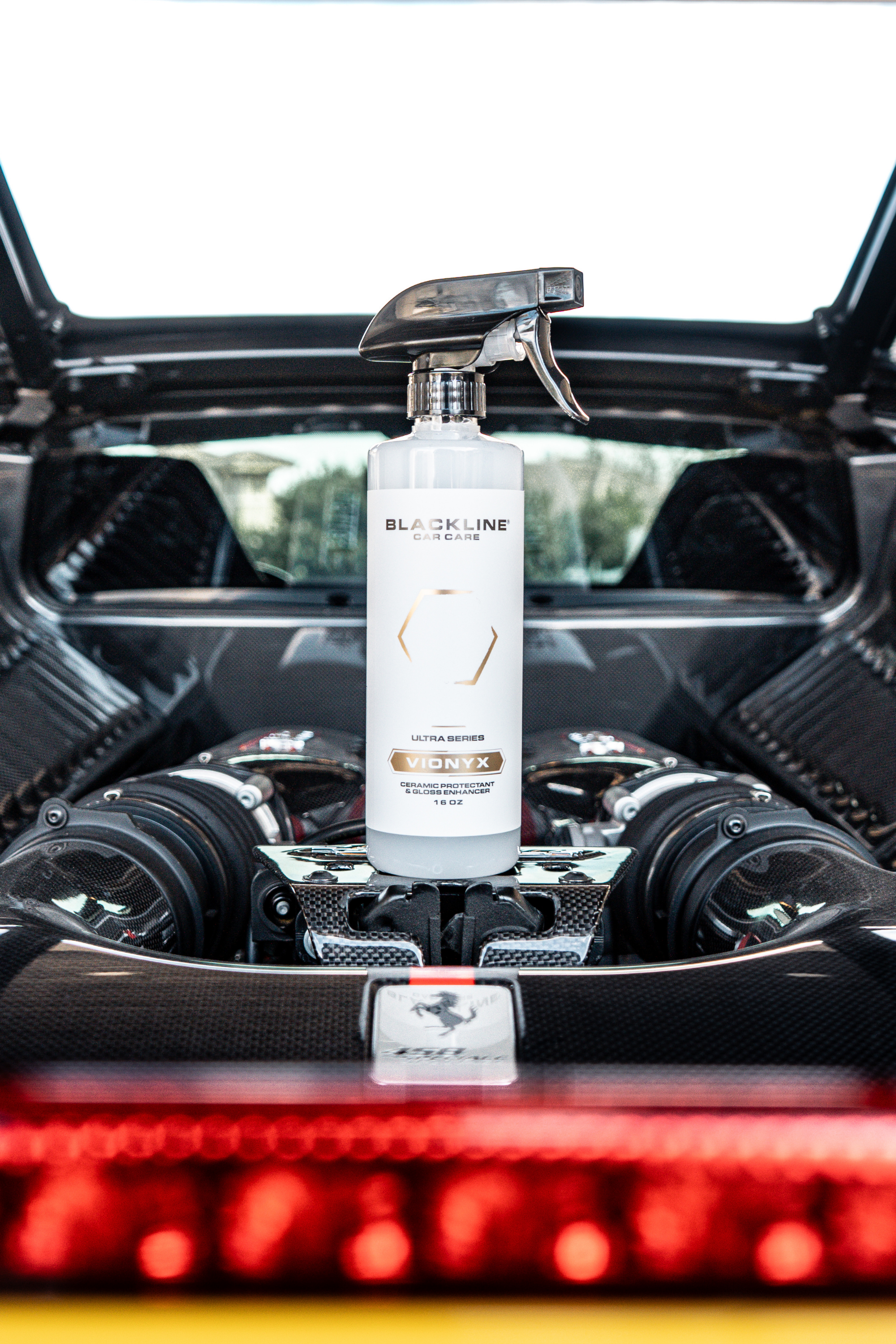 Blackline Car Care BLACKLINE® VIONYX CERAMIC PROTECTANT in use - professional detailing application