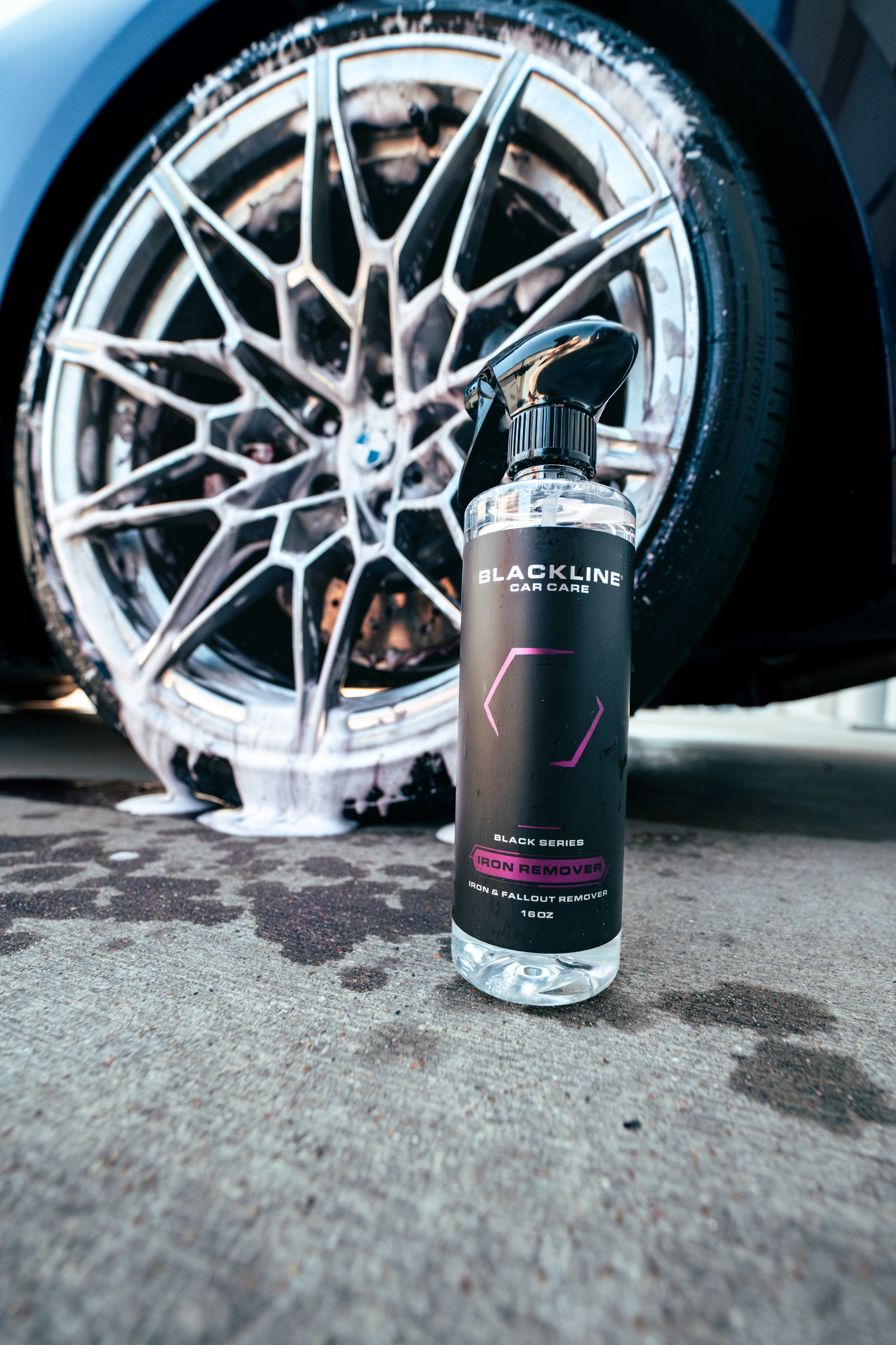 Blackline Car Care BLACKLINE® IRON REMOVER in use - professional detailing application