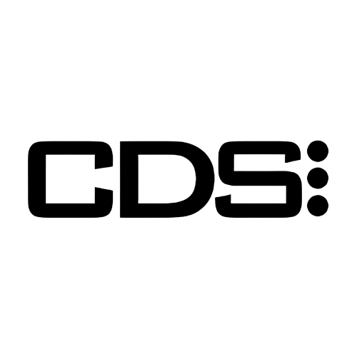 Black 'CDS' logo on a white background