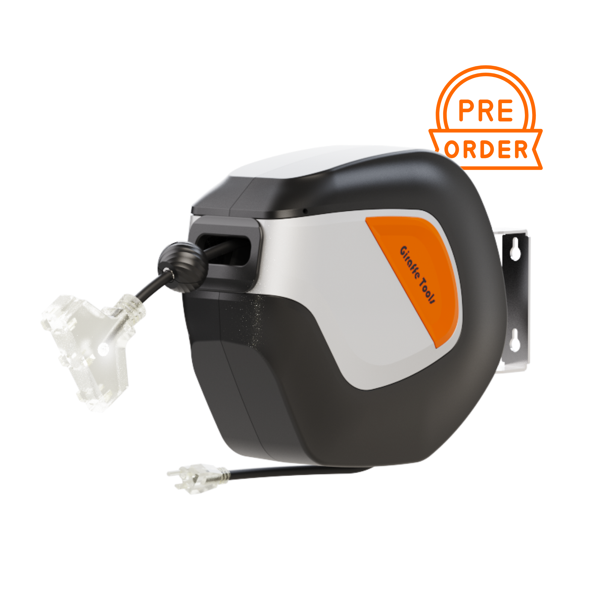 This extension cord reel is constructed of hard impact polypropylene enclosed spring-driven and has slow retraction technology and auto guide system.