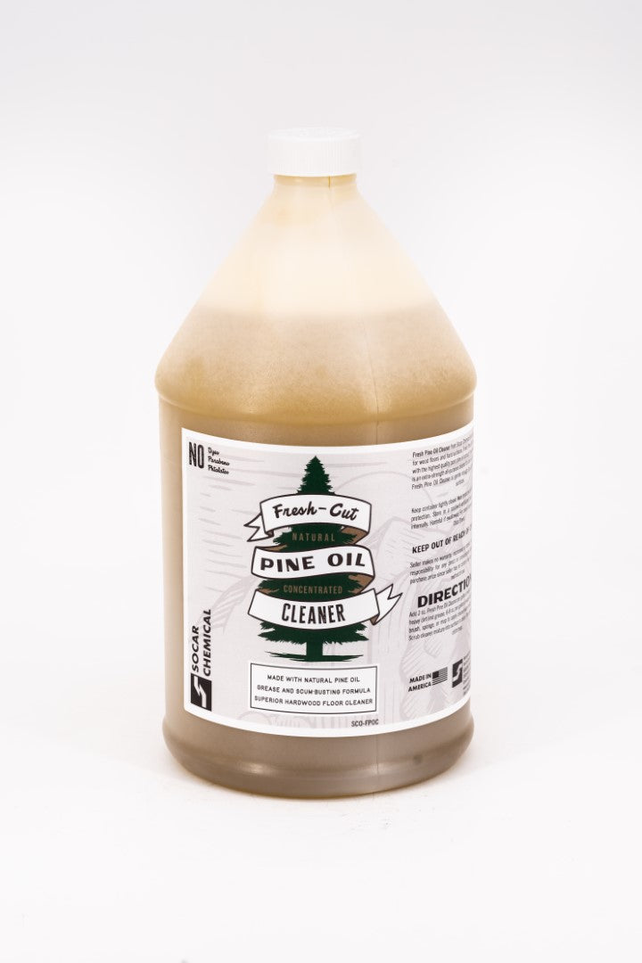 Fresh-Cut Pine Oil Cleaner from Socar Chemical is our original cleaner for wood floors and hard surfaces. Fresh Pine Oil Cleaner is made with the highest