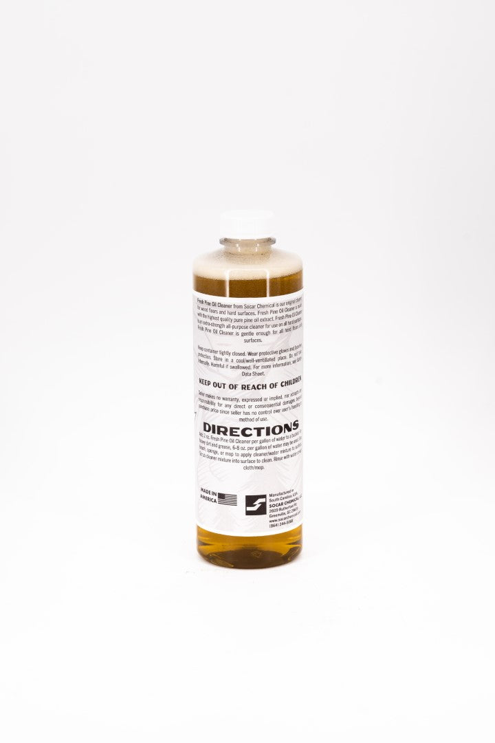 Fresh-Cut Pine Oil Cleaner from Socar Chemical is our original cleaner for wood floors and hard surfaces. Fresh Pine Oil Cleaner is made with the highest