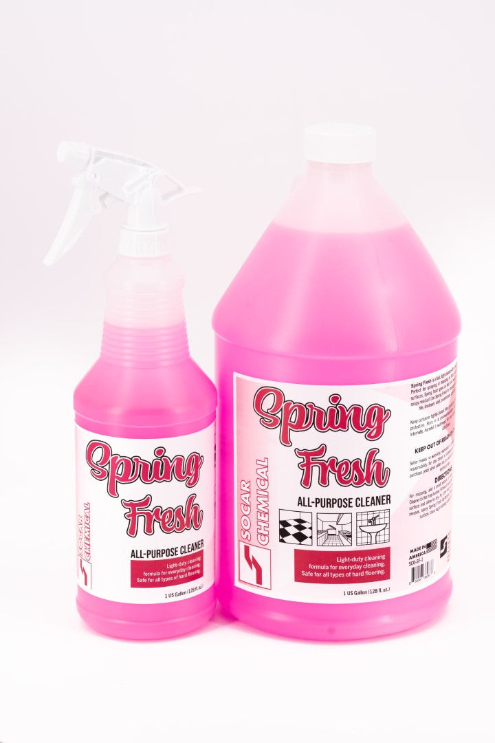 Spring Fresh All-Purpose Cleaner is a fast, light cleaner with a clean, fresh fragrance. Perfect for spraying or mopping on floors and all types of hard