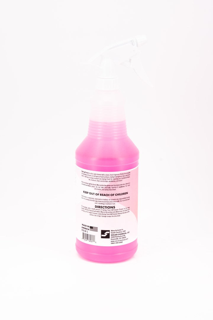 Spring Fresh All-Purpose Cleaner is a fast, light cleaner with a clean, fresh fragrance. Perfect for spraying or mopping on floors and all types of hard
