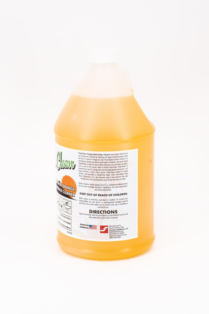 Tropi-Clean Hard Surface Cleaner natural orange hard surface cleaner from Socar Chemical is our brand-new formula for cleaning all types of hard surfaces with