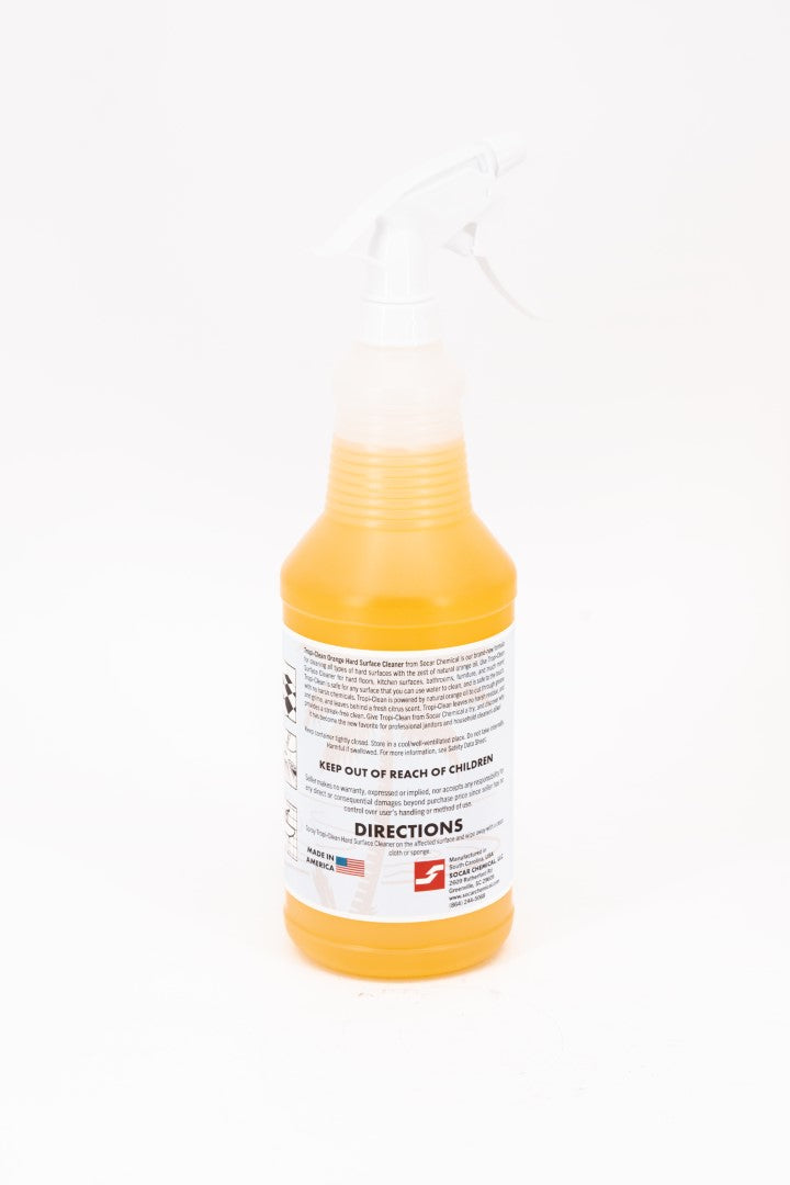 Tropi-Clean Hard Surface Cleaner natural orange hard surface cleaner from Socar Chemical is our brand-new formula for cleaning all types of hard surfaces with