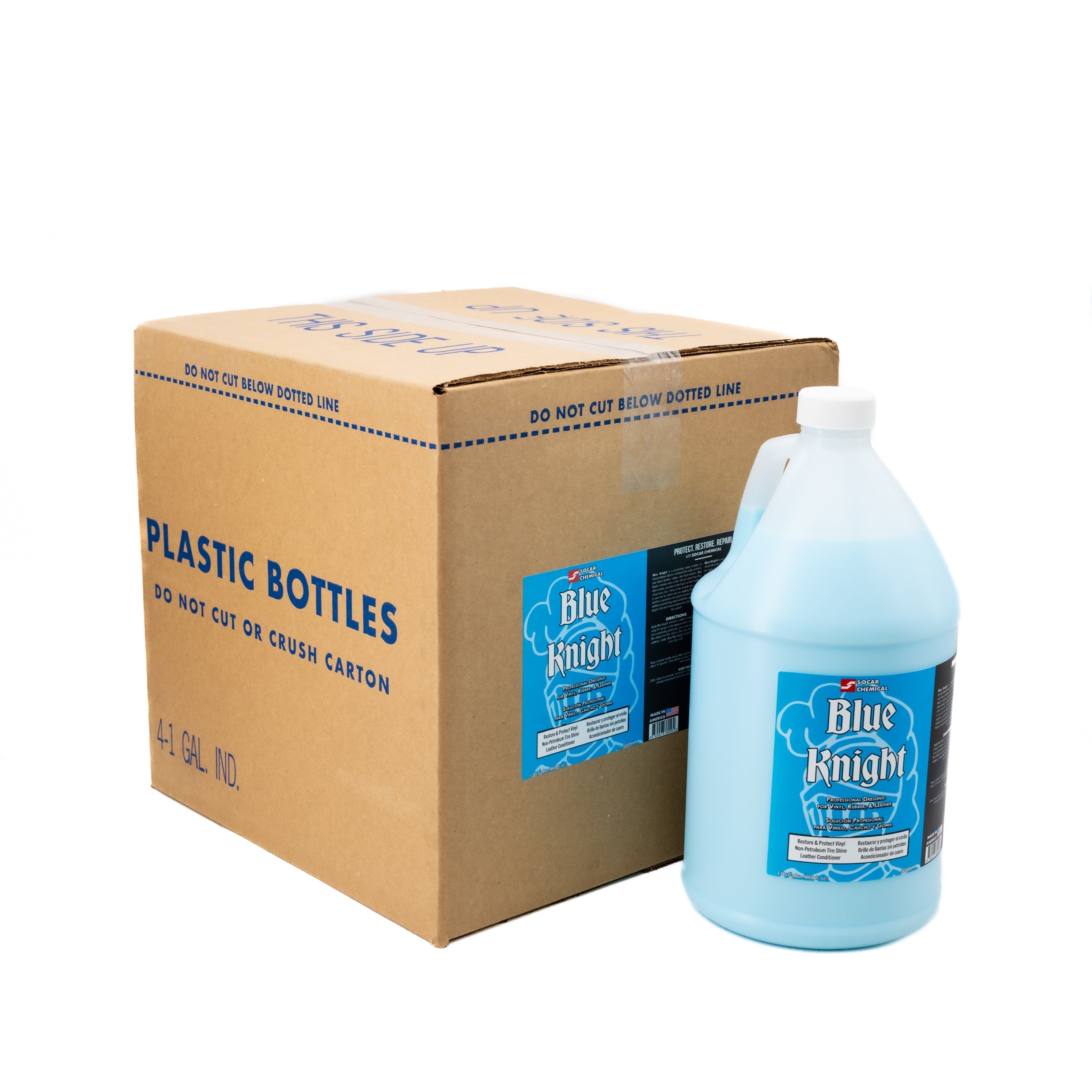 Blue Knight Vinyl, Rubber & Leather Dressing is a spray on/wipe on silicone emulsion that seals, protects, and shines leather, rubber & vinyl surfaces. Our