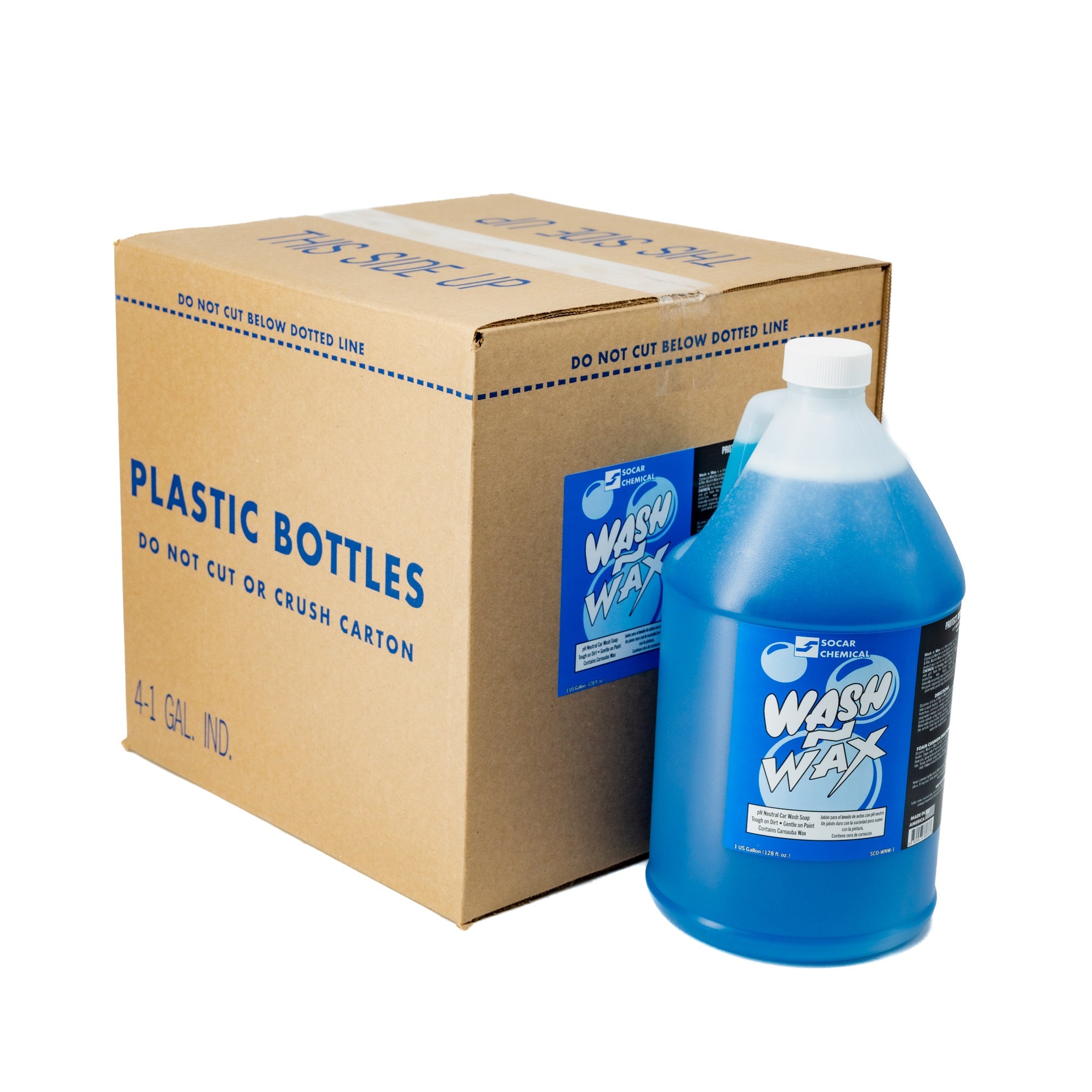 Wash n Wax is a neutral pH detergent with emulsifiers that provide excellent cleaning and rinse ability. Contains Carnauba Wax to repair normally occurring