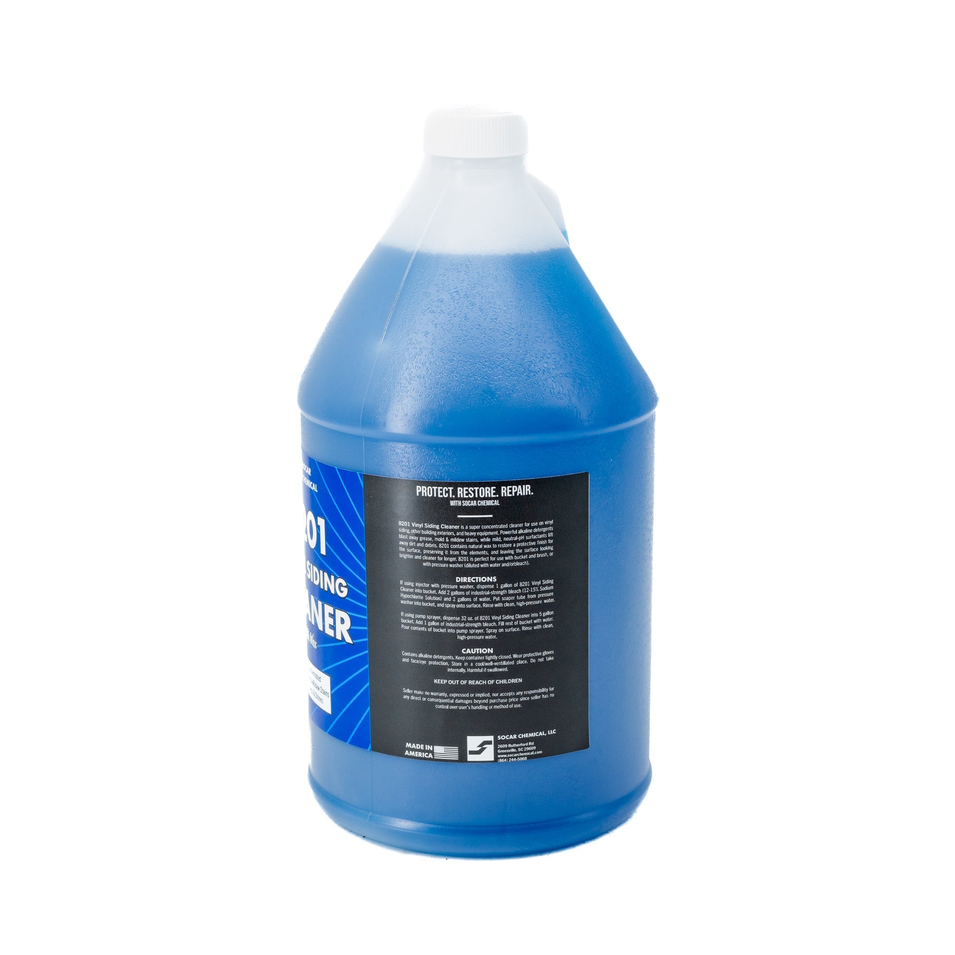 8201 Vinyl Siding Cleaner is a super concentrated cleaner for use on vinyl siding and building exteriors. Powerful detergents aid in surface cleaning for all