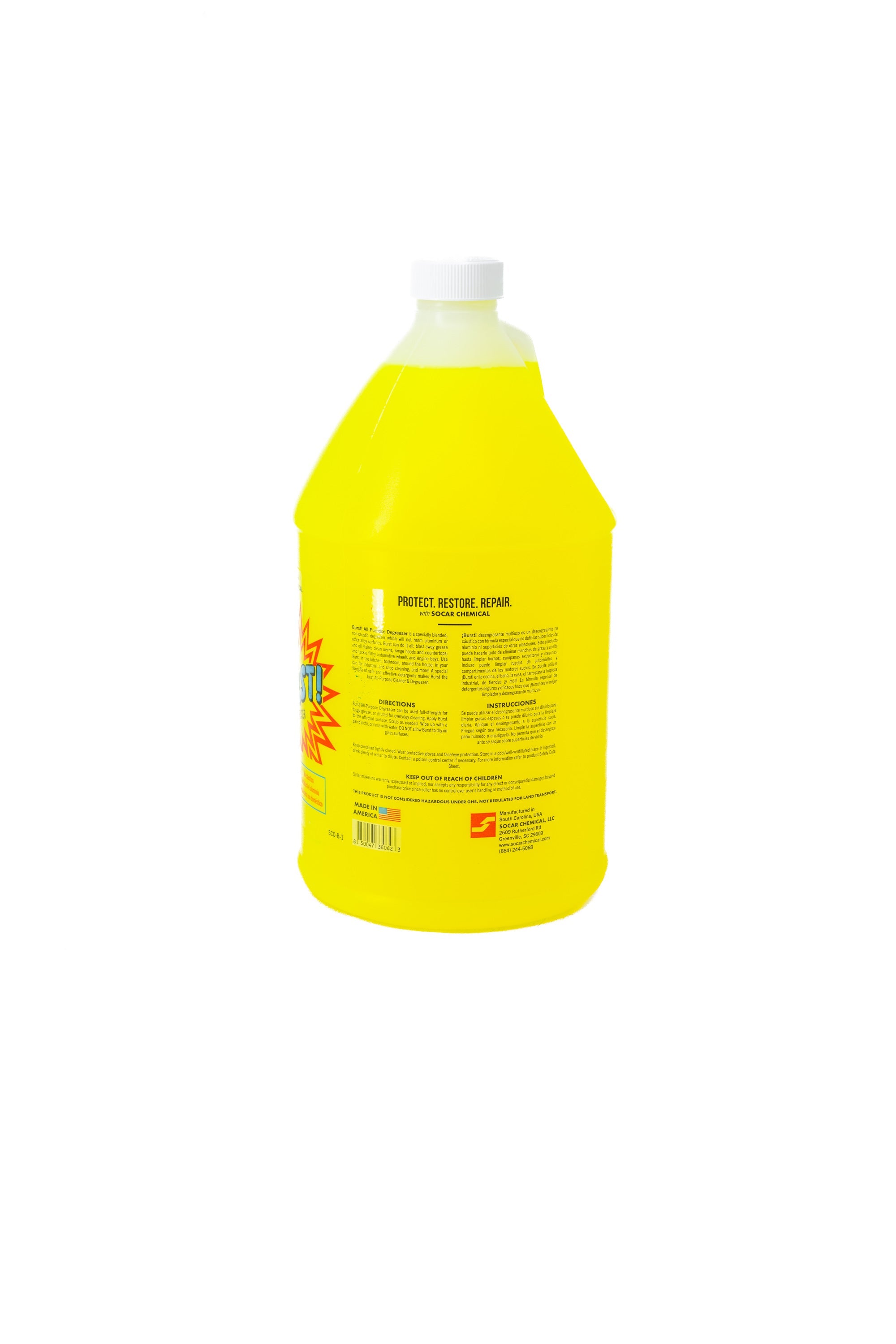 Burst! All-Purpose Degreaser is a specially blended non-caustic degreaser, which will not harm aluminum or other alloy surfaces. Burst! is especially suited