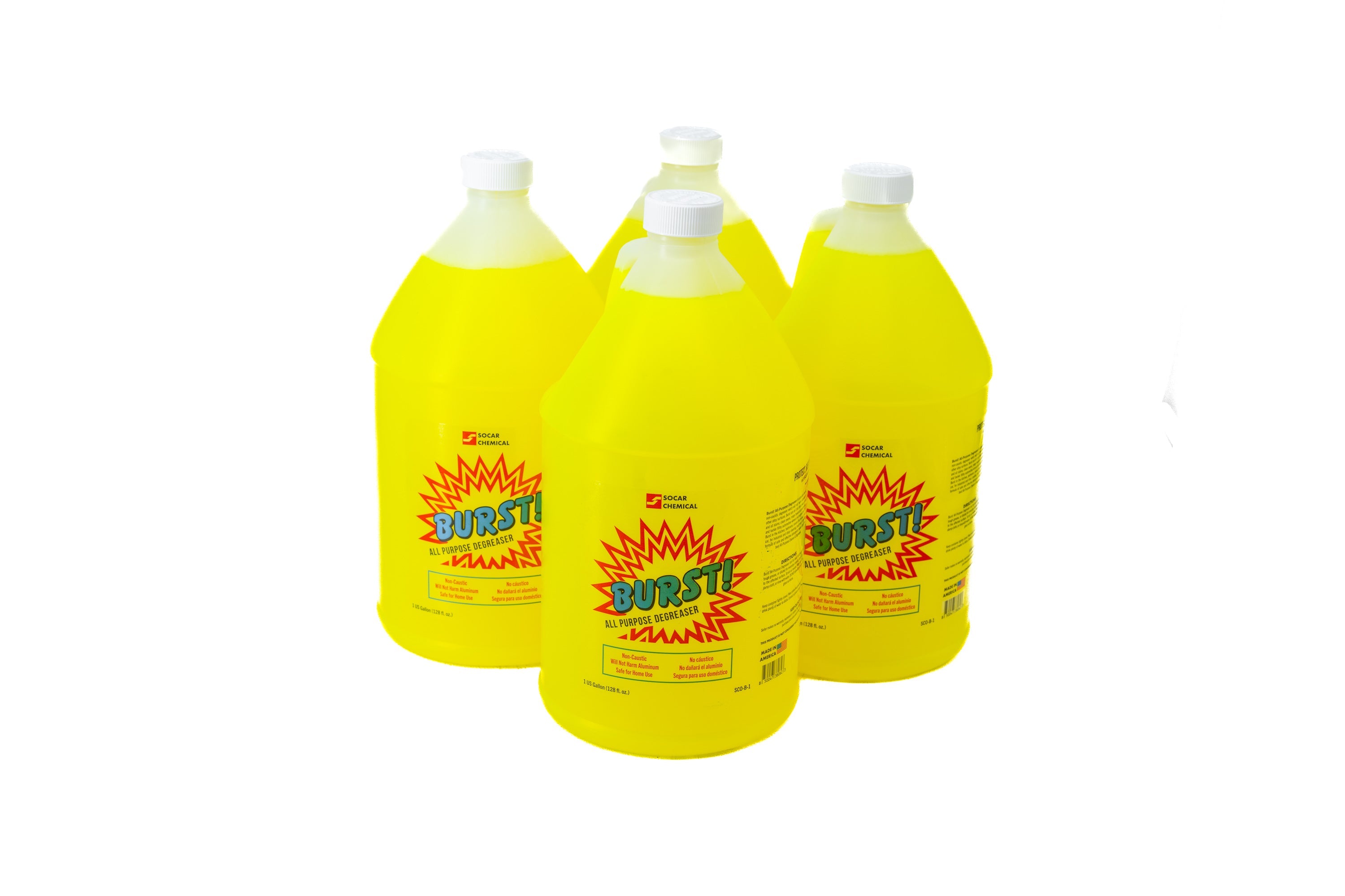 Burst! All-Purpose Degreaser is a specially blended non-caustic degreaser, which will not harm aluminum or other alloy surfaces. Burst! is especially suited