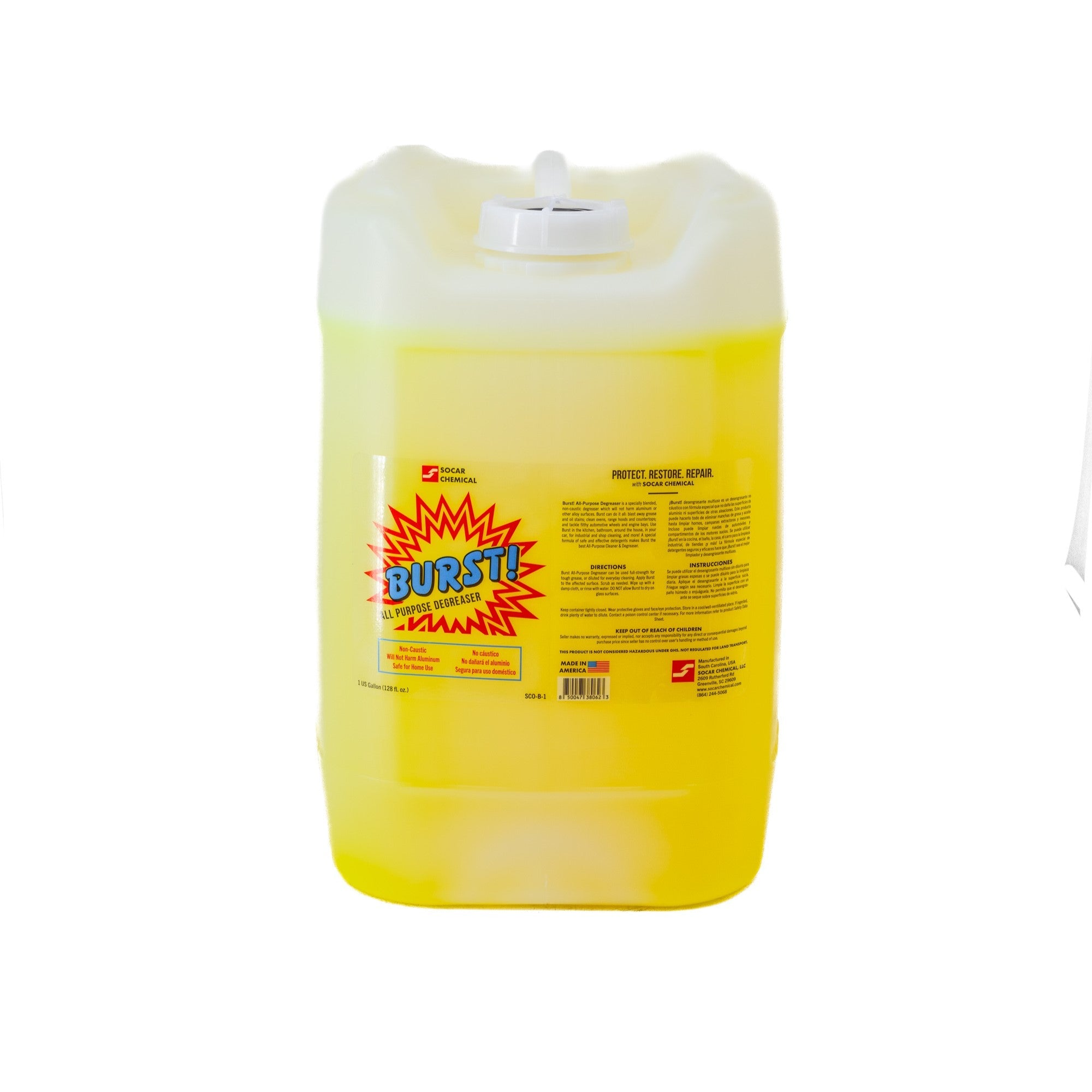 Burst! All-Purpose Degreaser is a specially blended non-caustic degreaser, which will not harm aluminum or other alloy surfaces. Burst! is especially suited
