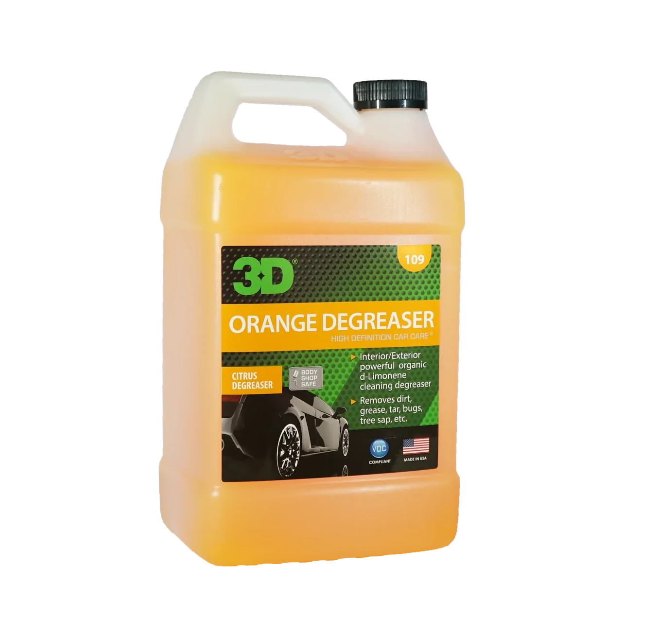 3D Car Care 3D ORANGE DEGREASER GALLON in use - professional detailing application