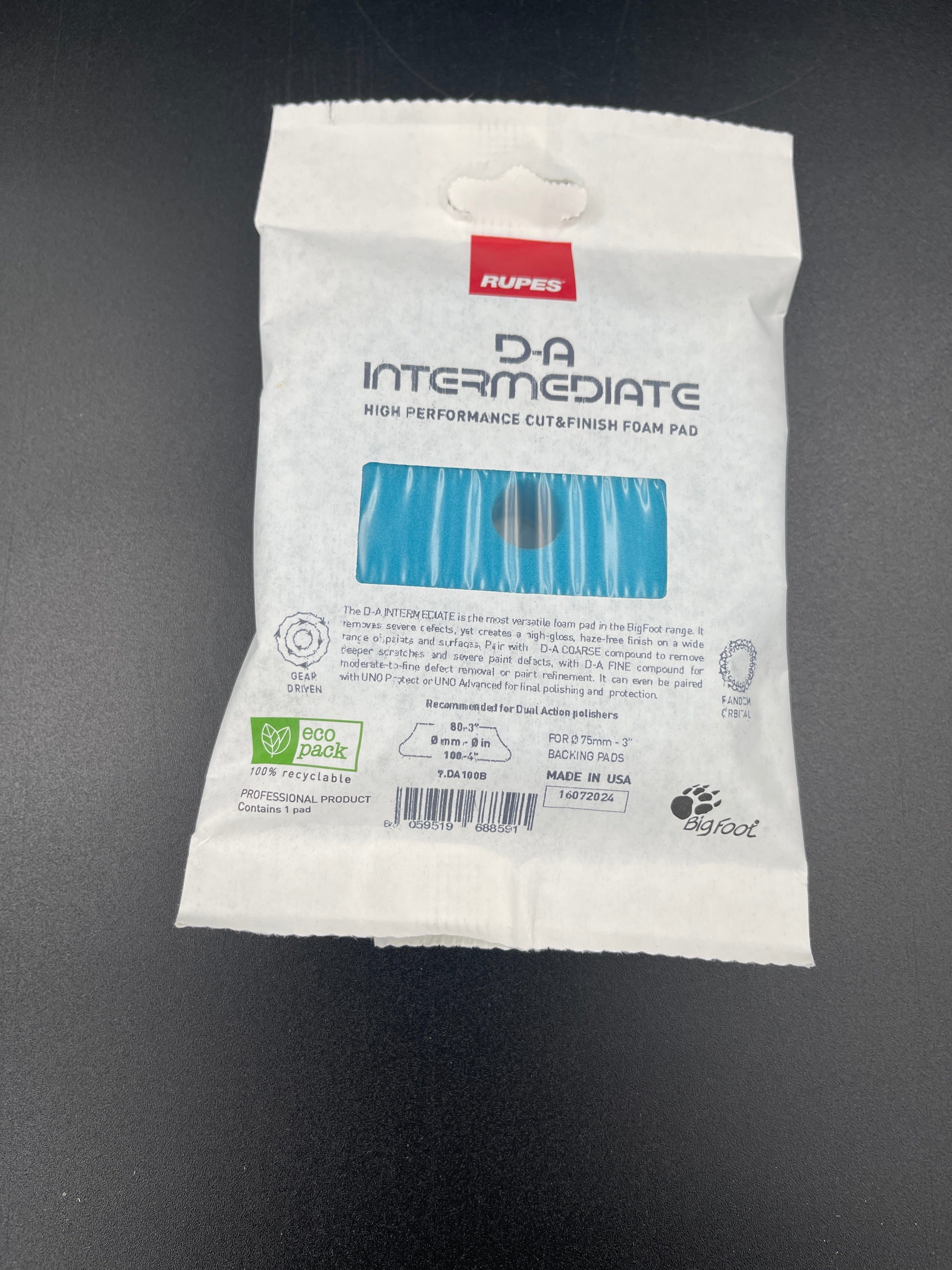 RUPES D-A Intermediate Foam Pad 3' Lite Blue for RUPES paint correction and detailing workflows