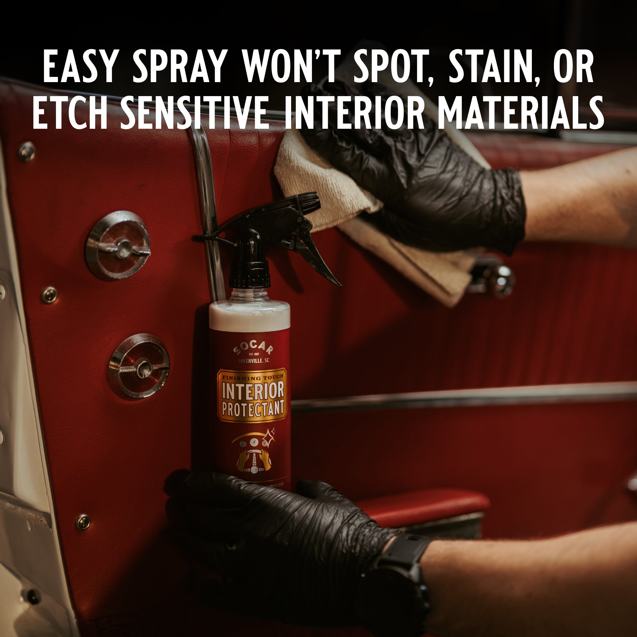 Finishing Touch is the perfect way to seal and protect your car’s inside surfaces after a good clean. It creates an optimal shine without leaving any streaks