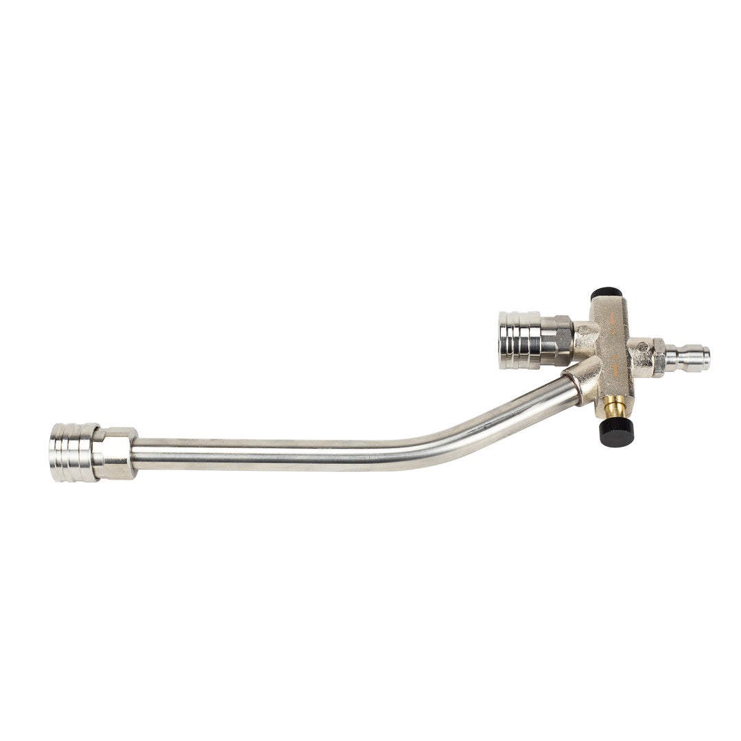 Dual Lance Pressure Washer Wand Foam and Wash 2-in-1 System This dual lance pressure washer wand has been designed to optimize your cleaning steps and save you