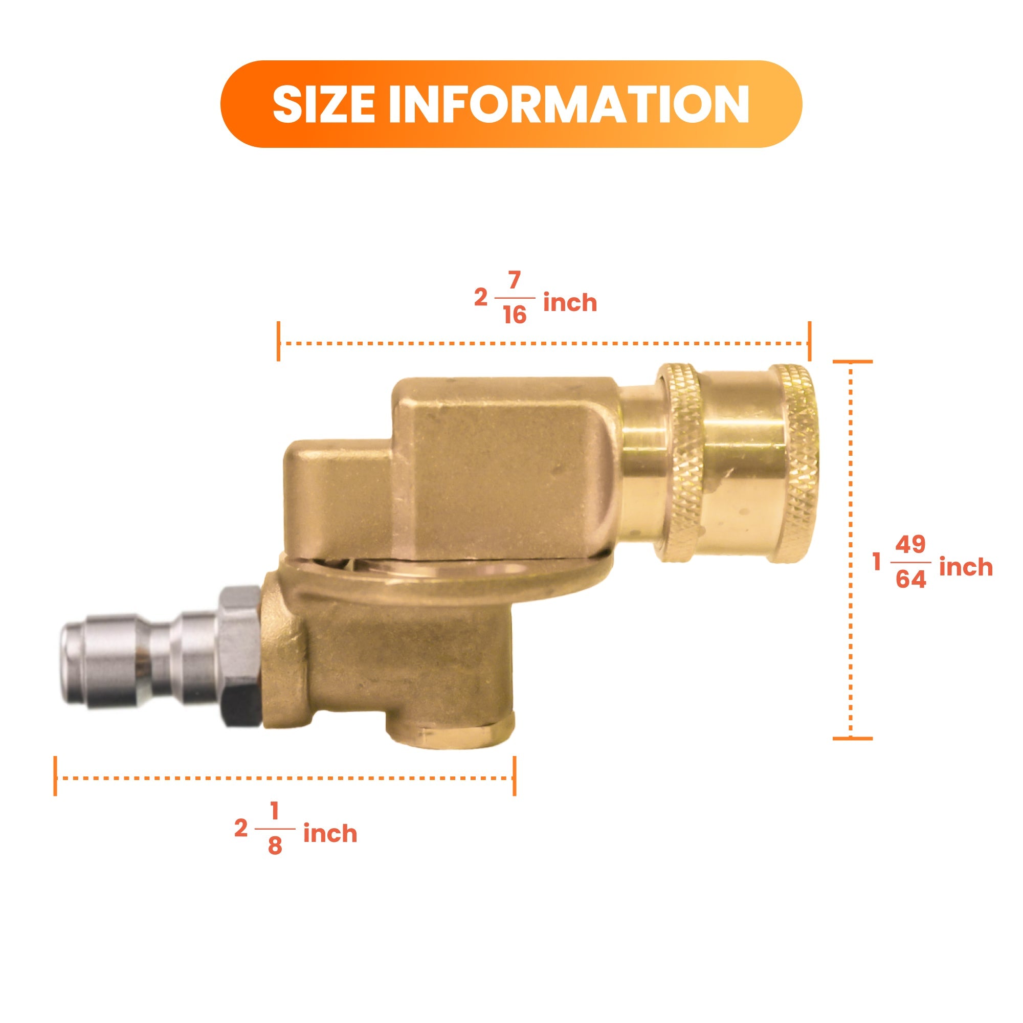 Giraffe Tools Pressure Washer Pivoting Couple, 7 angles, up and down to 120°, safety lock valve.